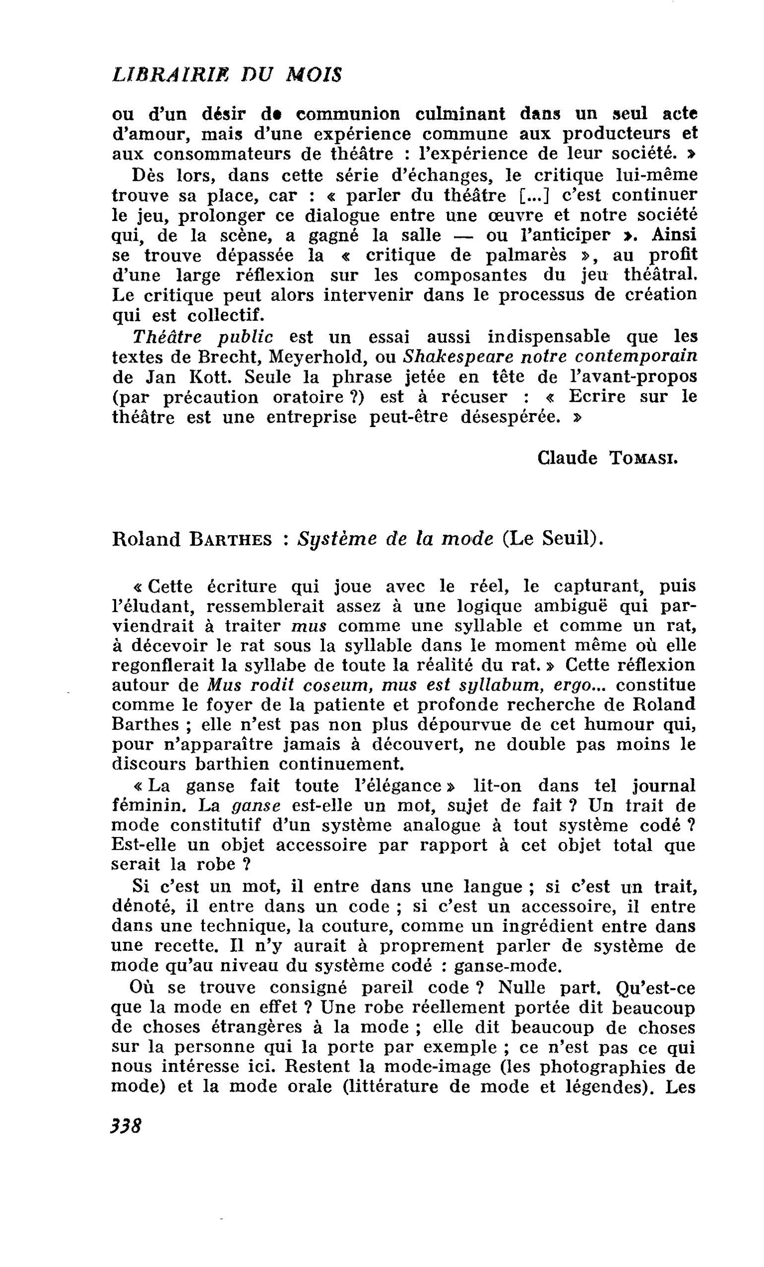 Roland Barthes : Système de la mode