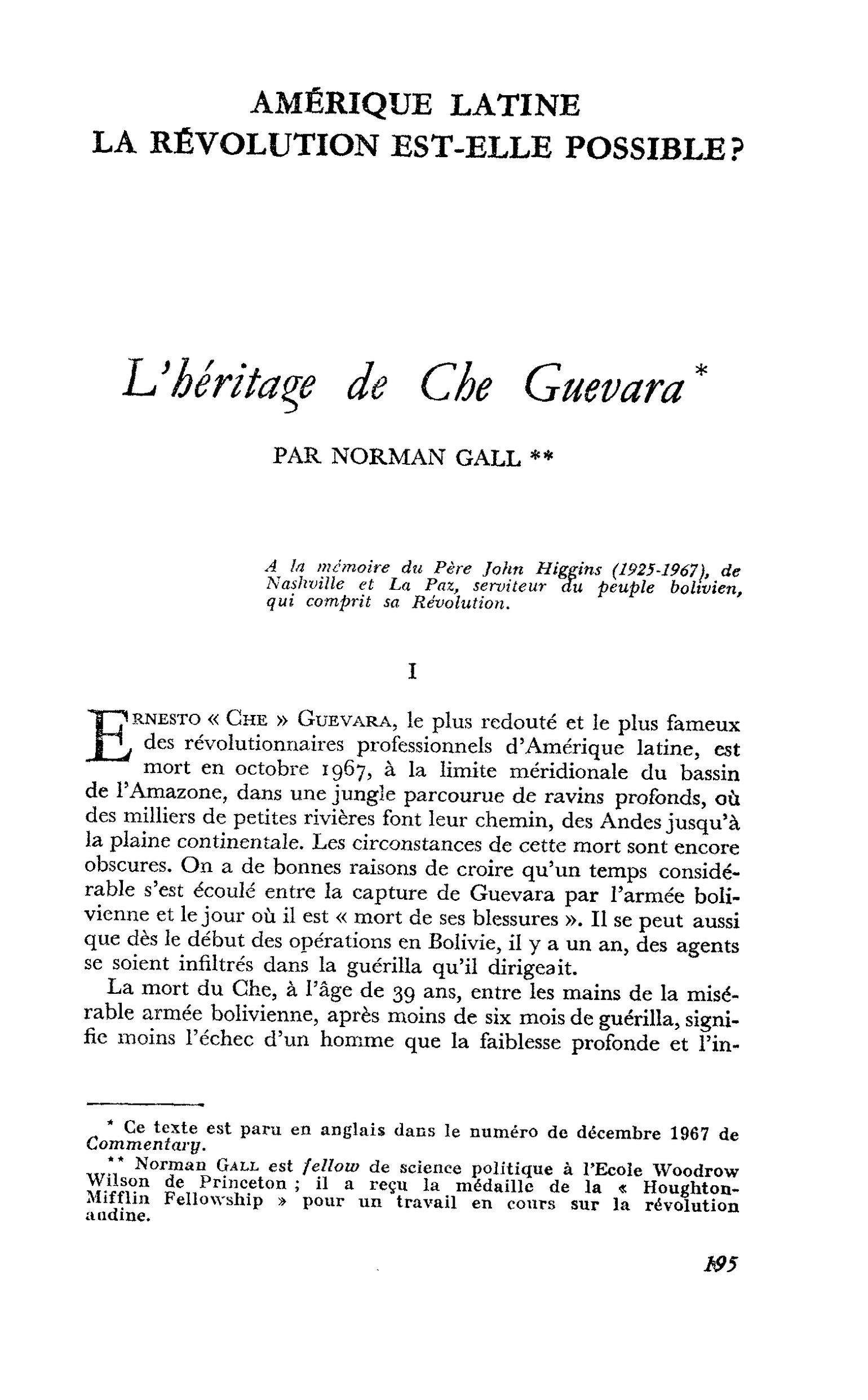 L’héritage de Che Guevara