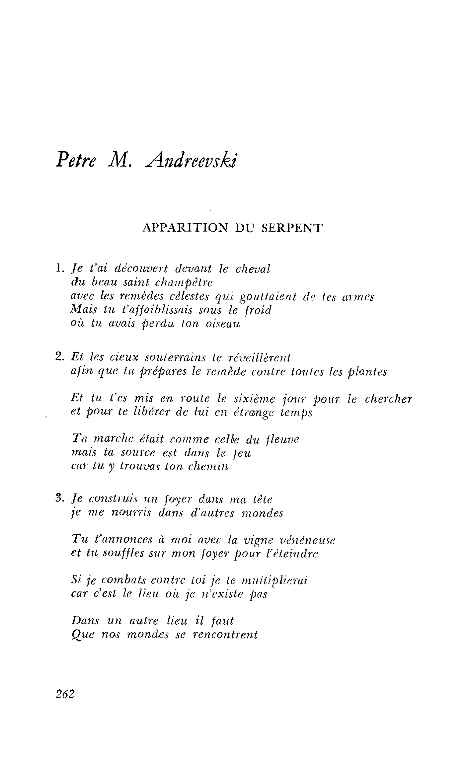 LA POÉSIE MACÉDONIENNE AUJOURD’HUI : Petre M. Andreevski
