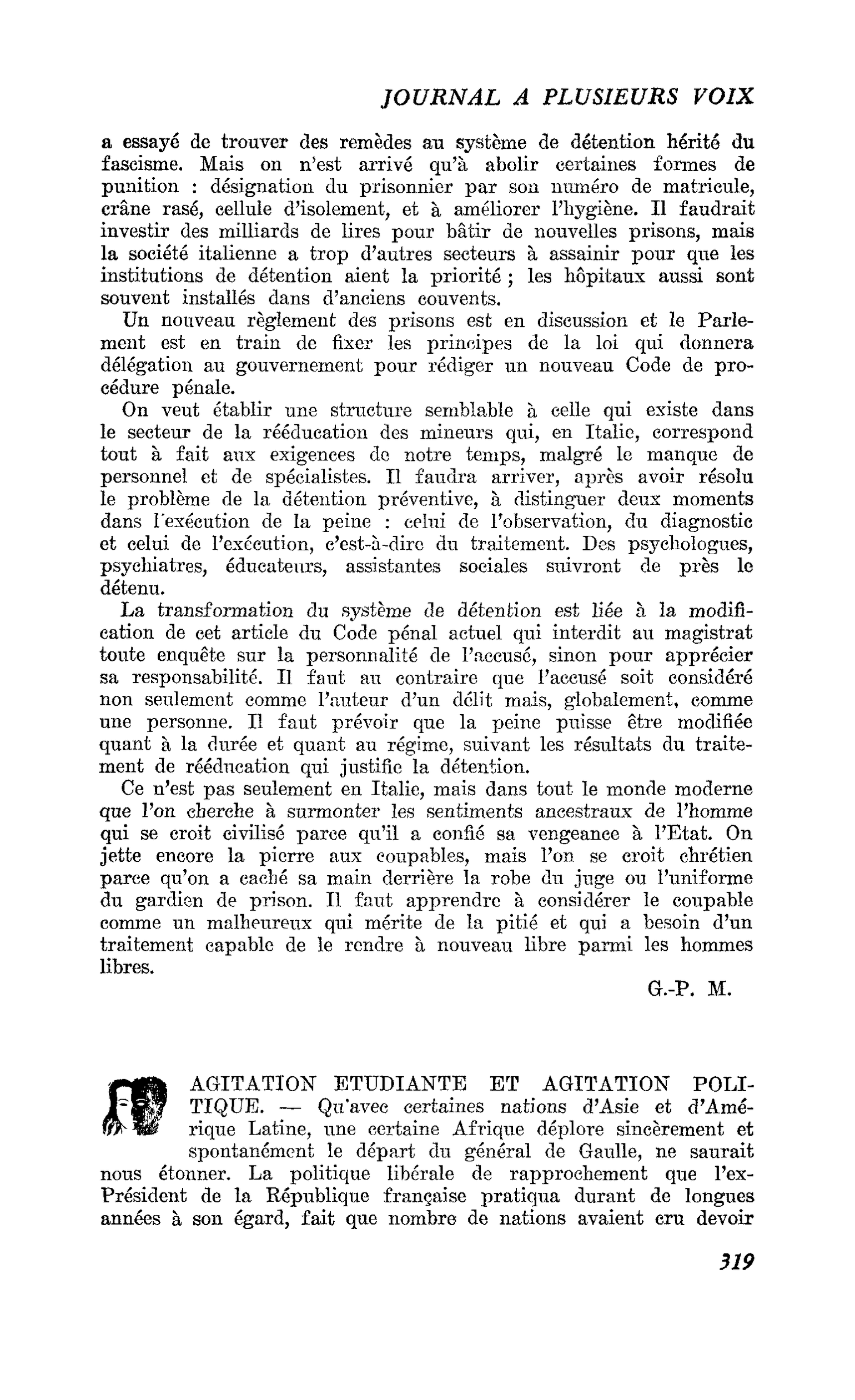 AGITATION ETUDIANTE ET AGITATION POLITIQUE