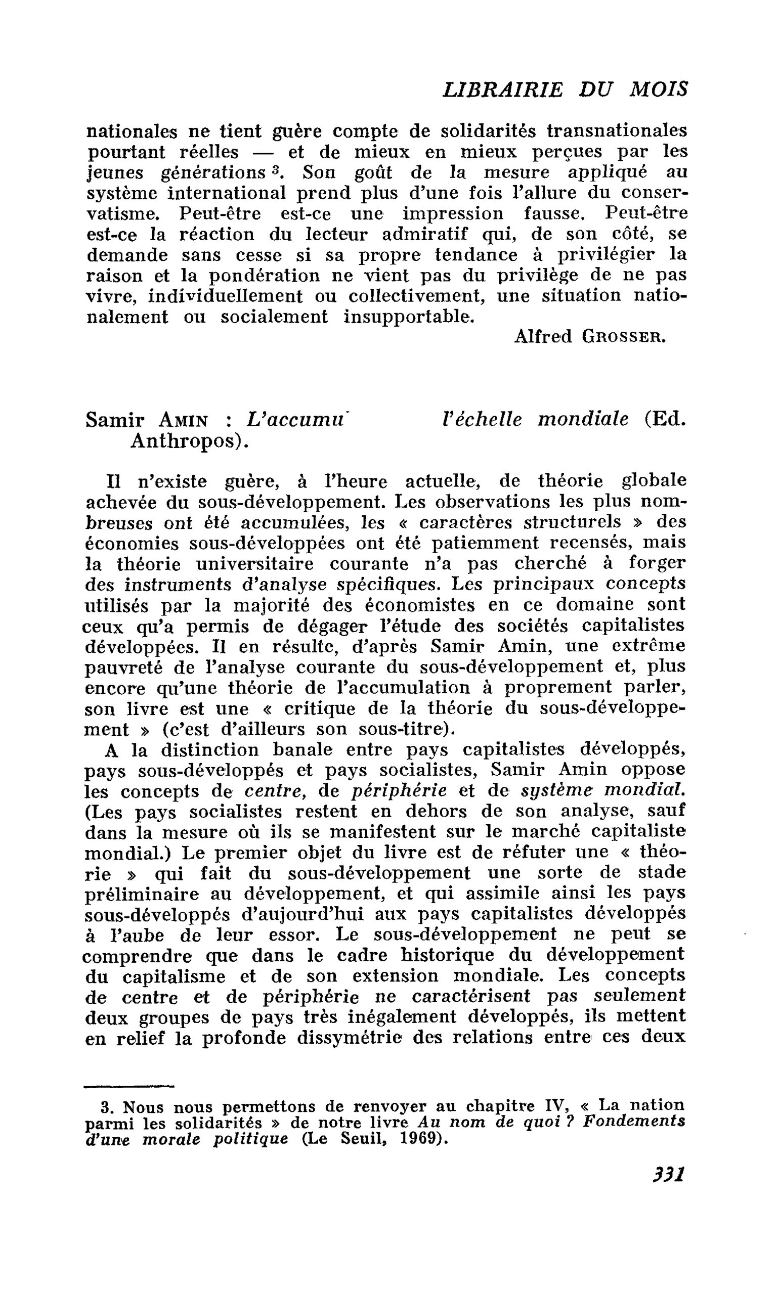 Samir Amin : L’accumulation de  l’échelle mondiale