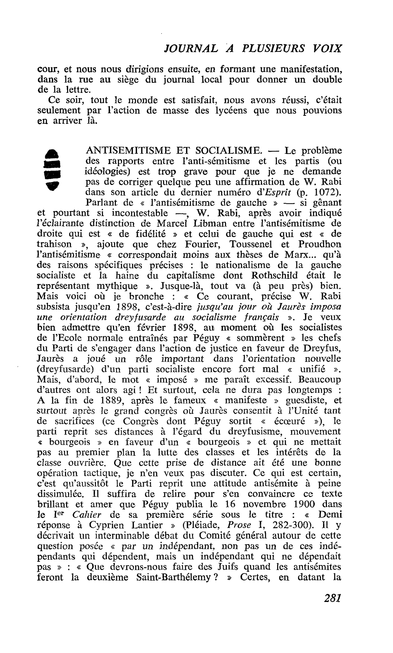 ANTISEMITISME ET SOCIALISME