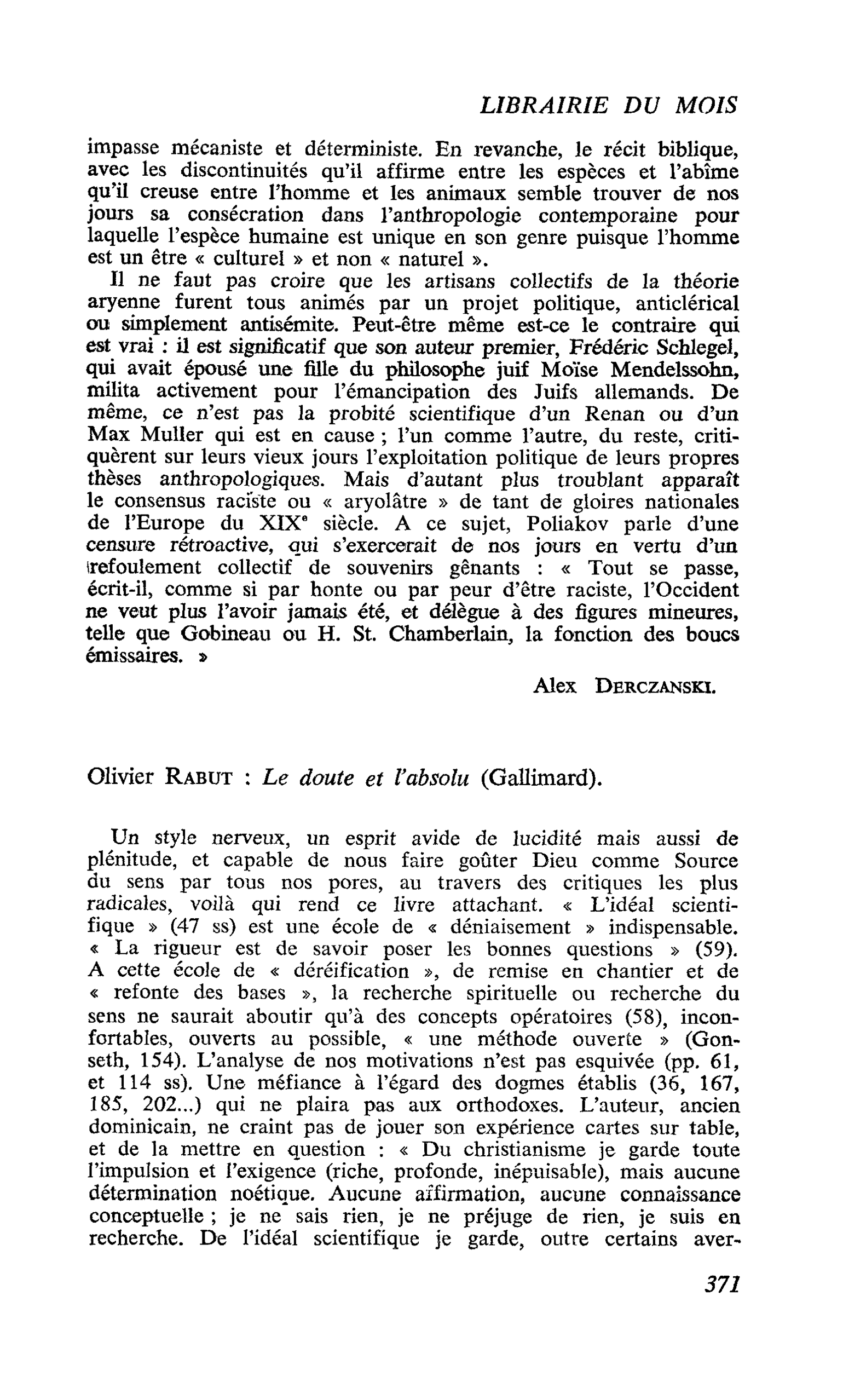 Olivier RabUt : Le doute et l’absolu
