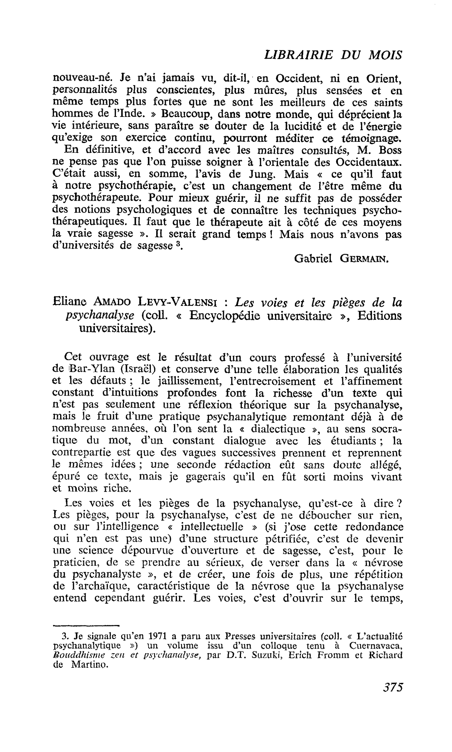 Eliane Amado Levy-Valensi : Les voies et les pièges de la psychanalyse