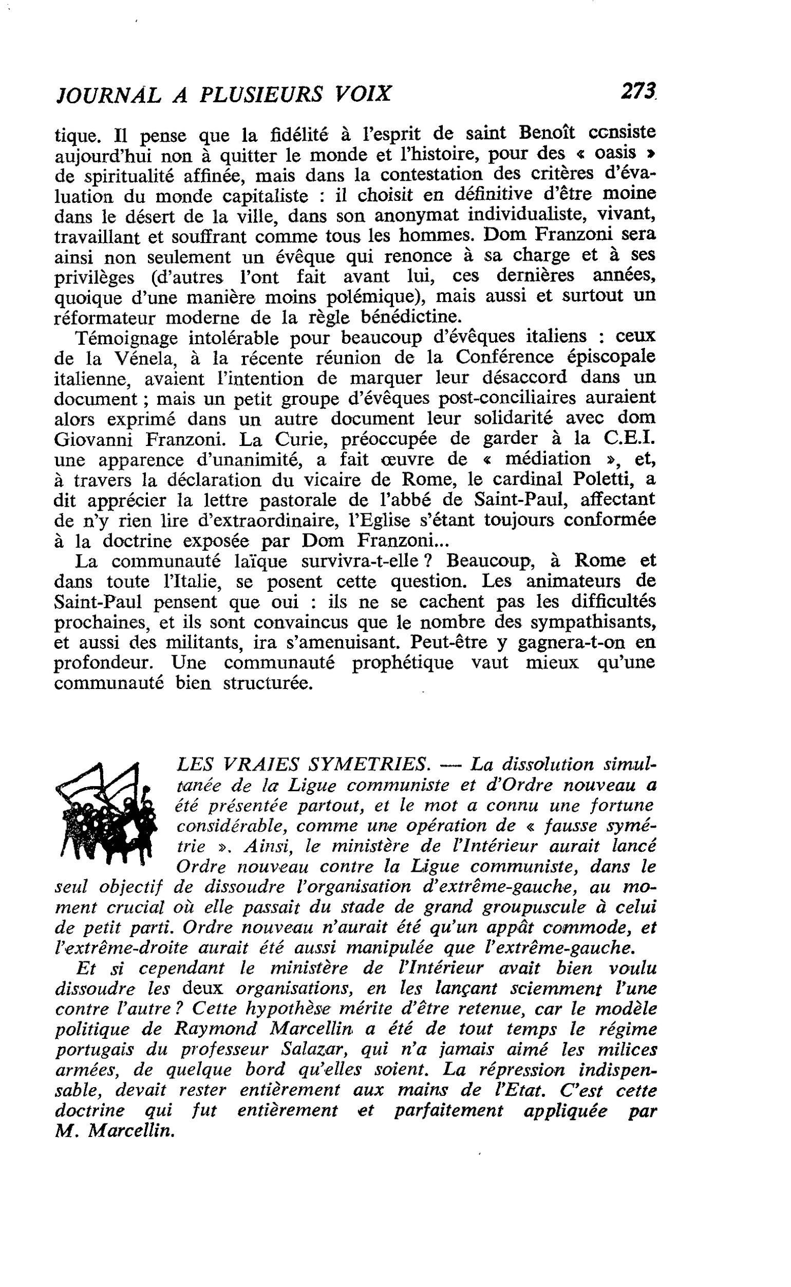 LES VRAIES SYMETRIES