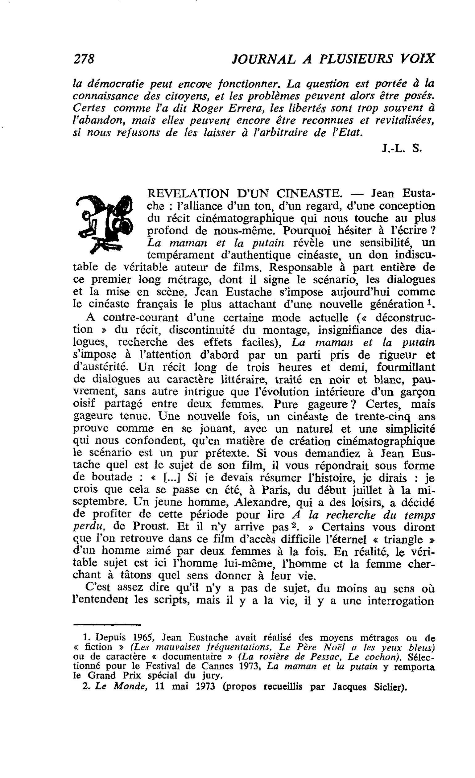 REVELATION D’UN CINEASTE