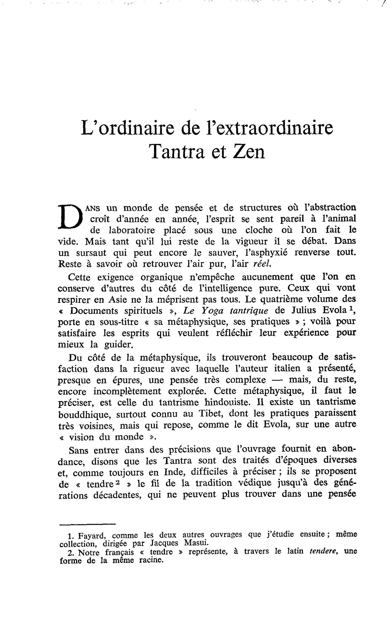 L’ordinaire de l’extraordinaire Tantra et Zen