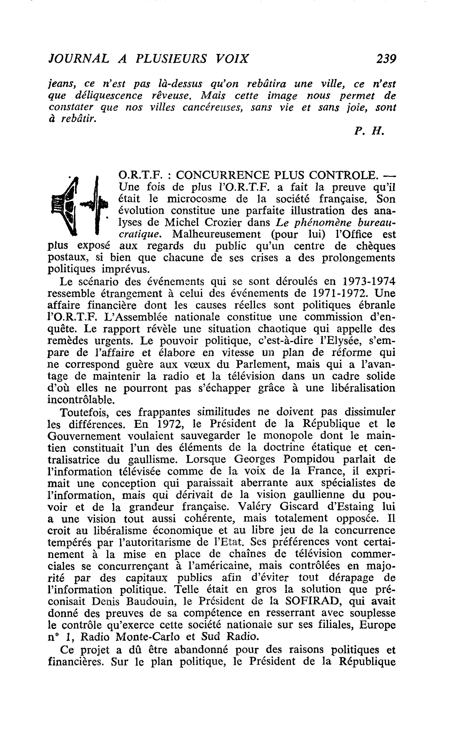 O.R.T.F. : CONCURRENCE PLUS CONTROLE