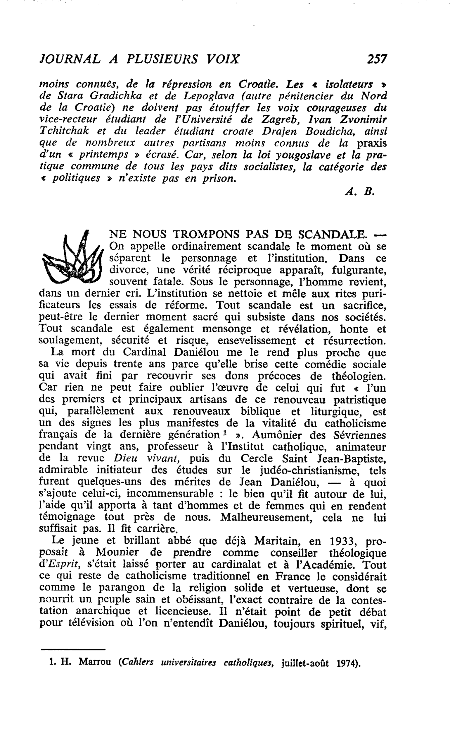 NE NOUS TROMPONS PAS DE SCANDALE