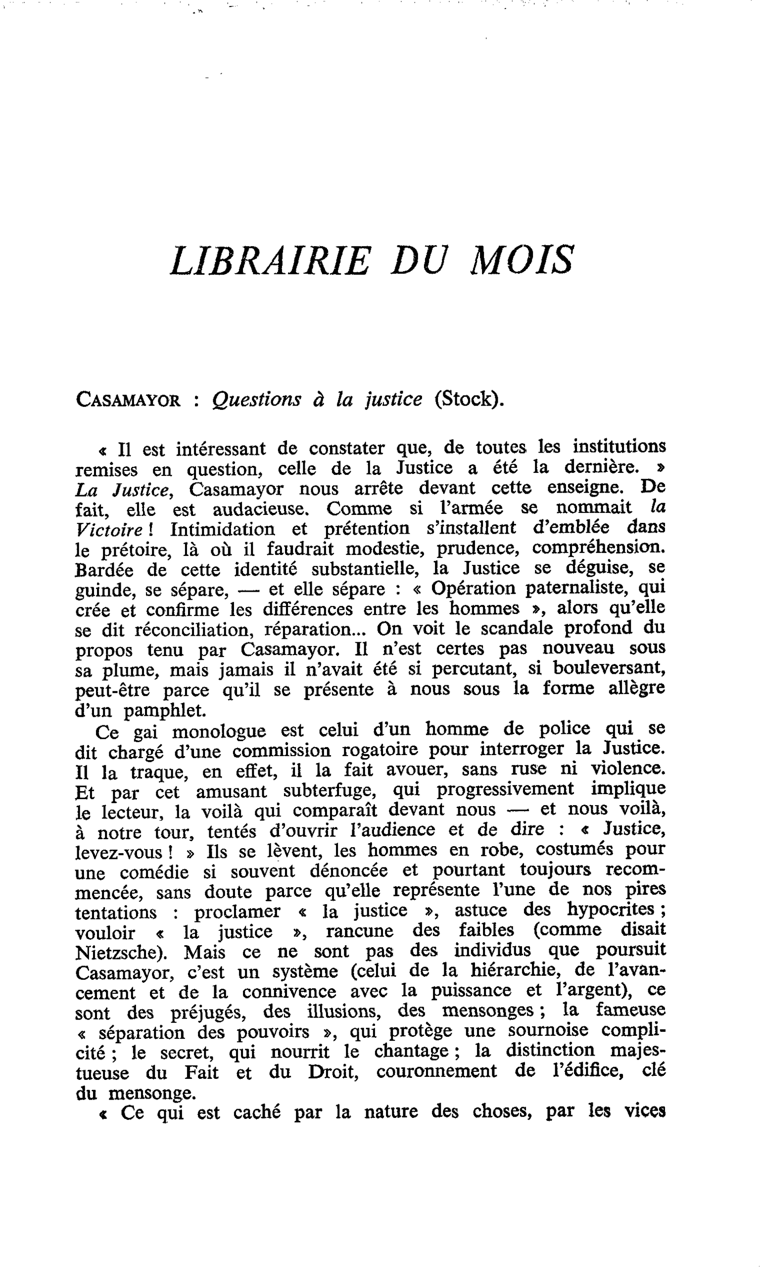 Casamayor : Questions à la justice