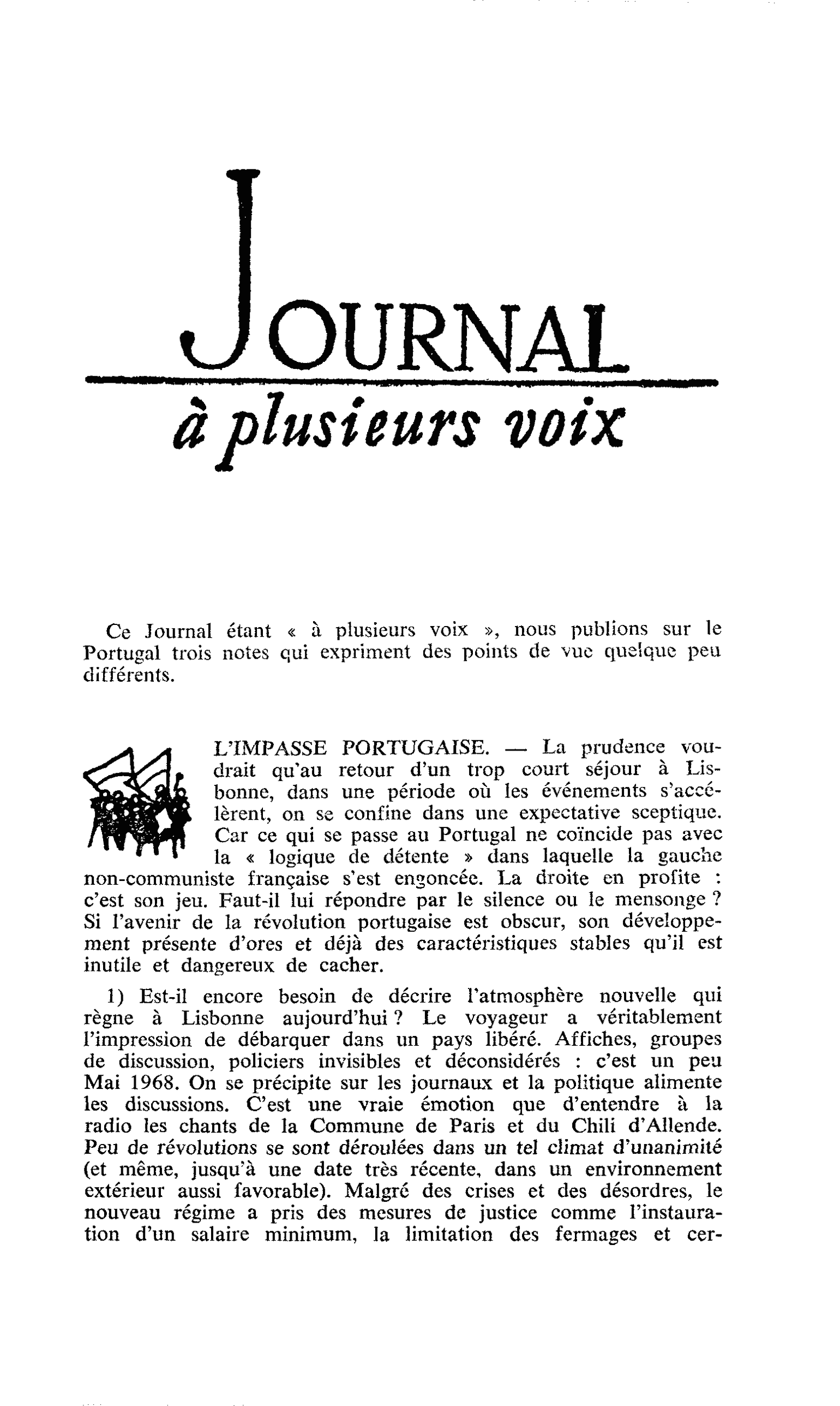 L’IMPASSE PORTUGAISE