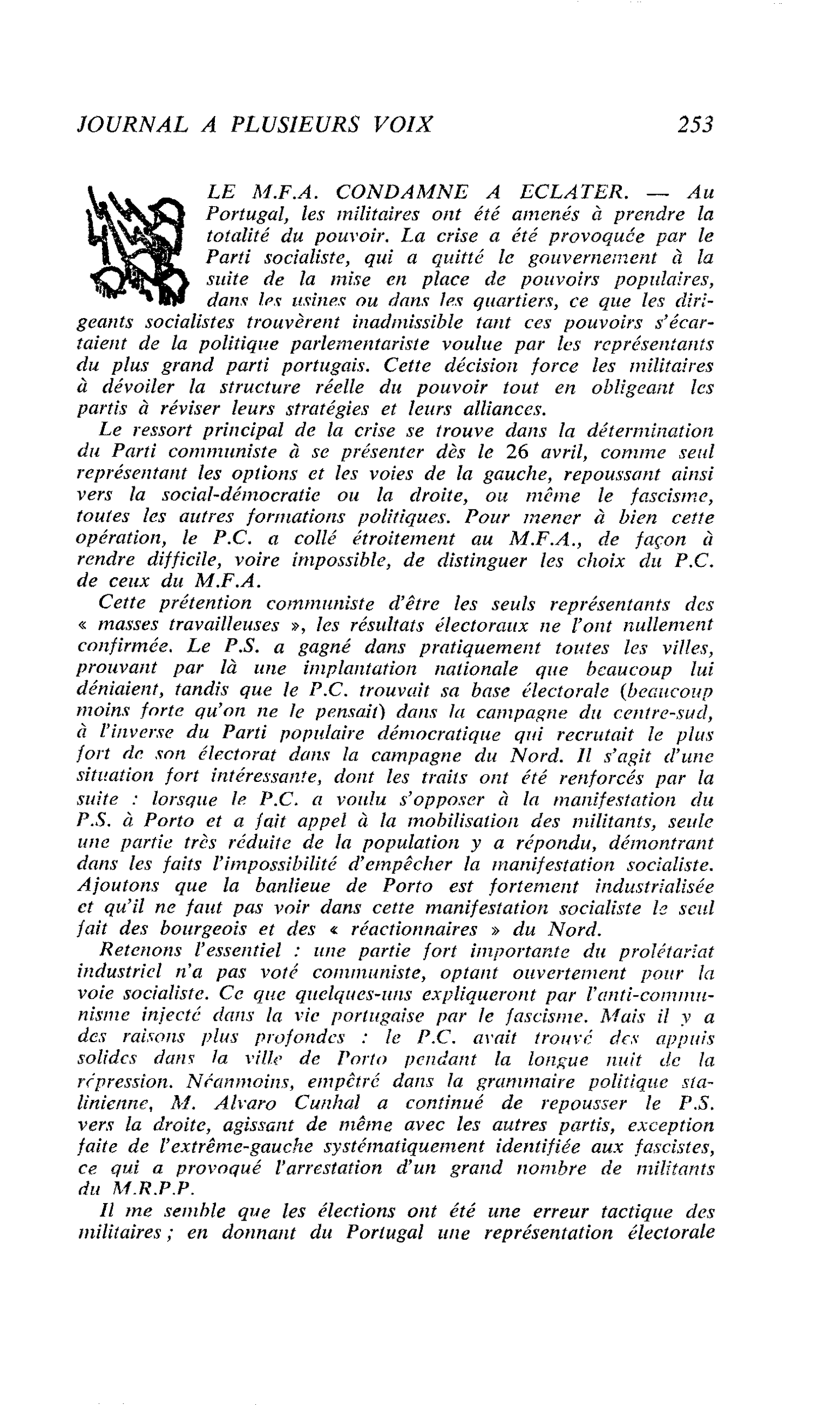LE M.F.A. CONDAMNE A ECLATER, 