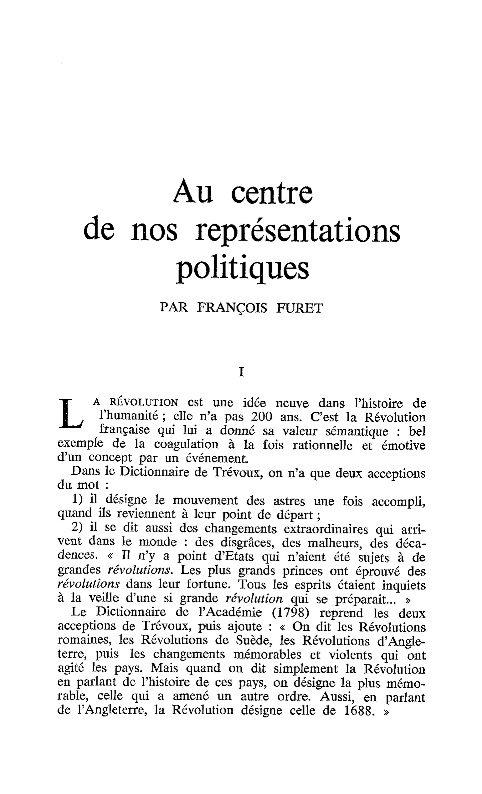 Au centre de nos représentations politiques