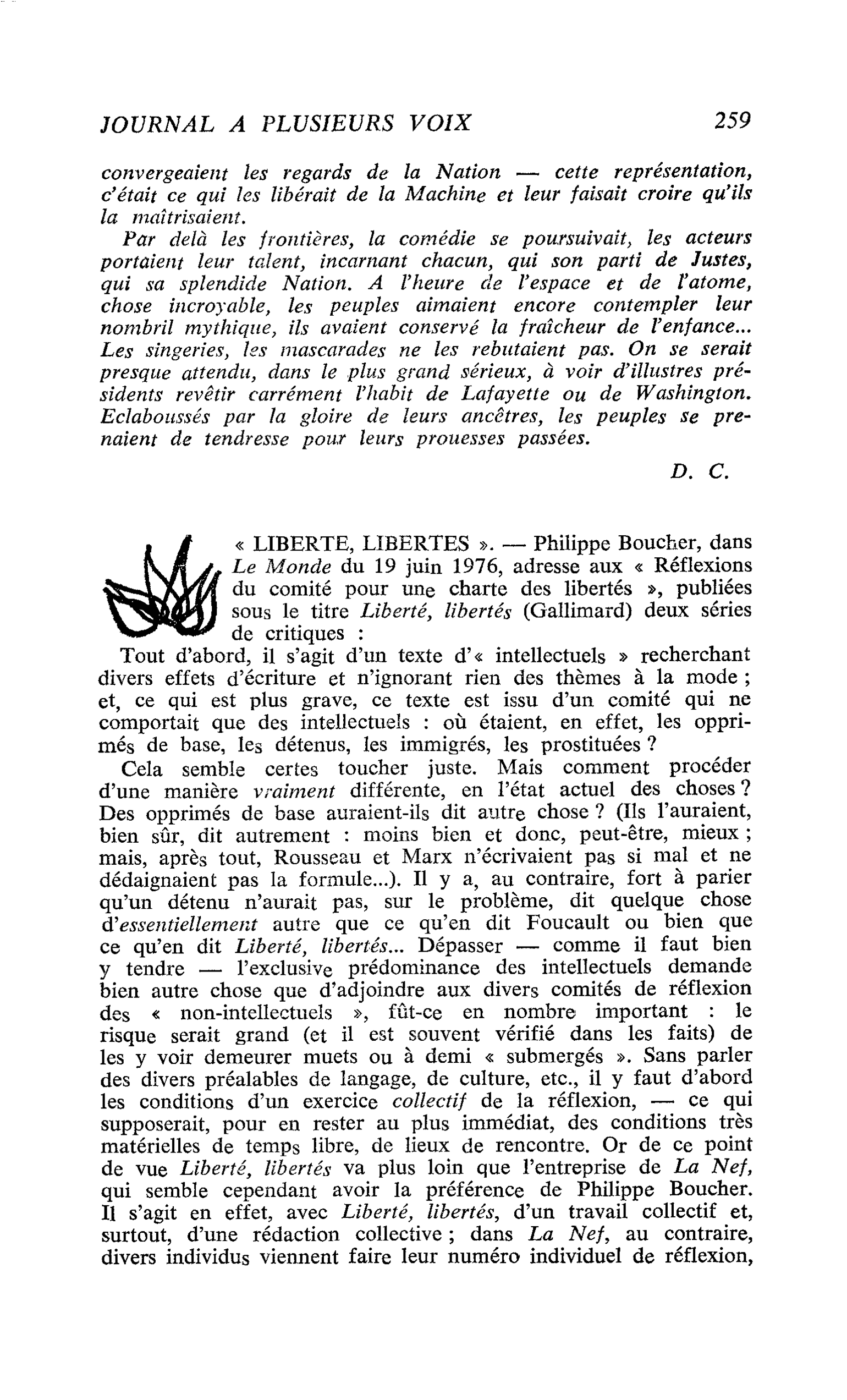 « LIBERTE, LIBERTES »