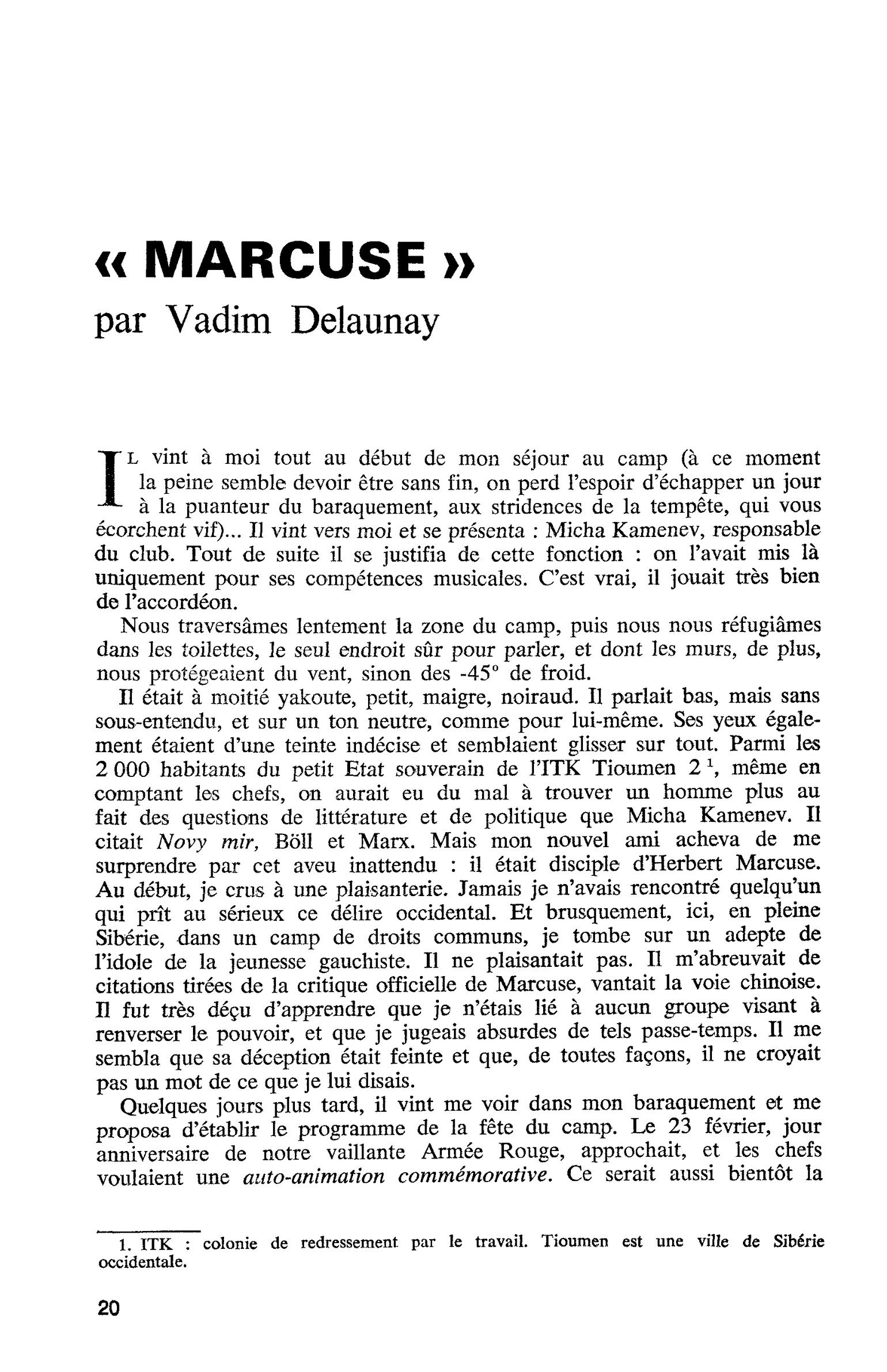 « MARCUSE »