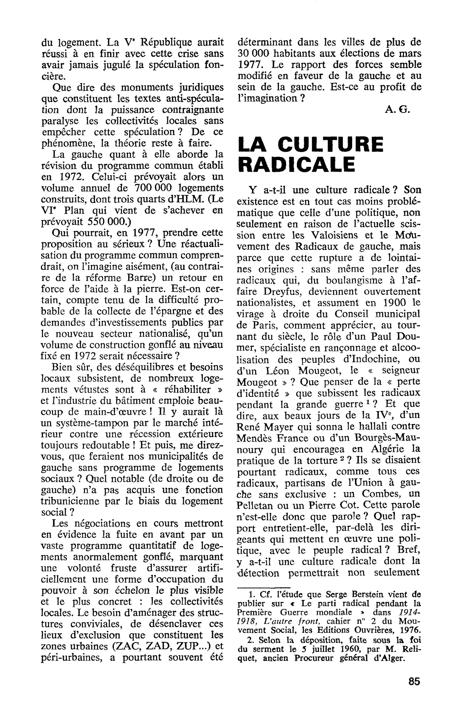 LA CULTURE RADICALE