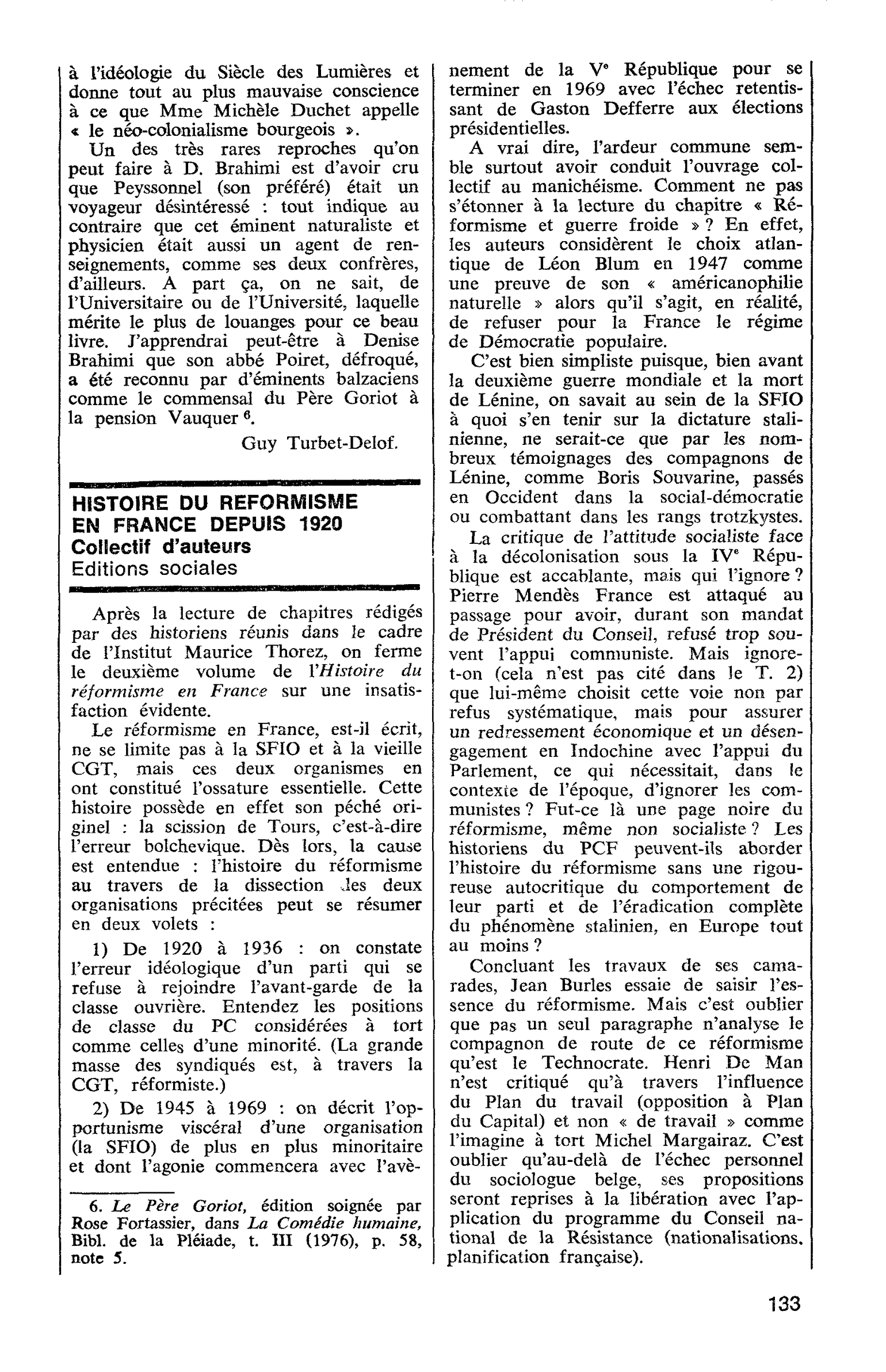 HISTOIRE DU REFORMISME EN FRANCE DEPUIS 1920. Collectif d’auteurs