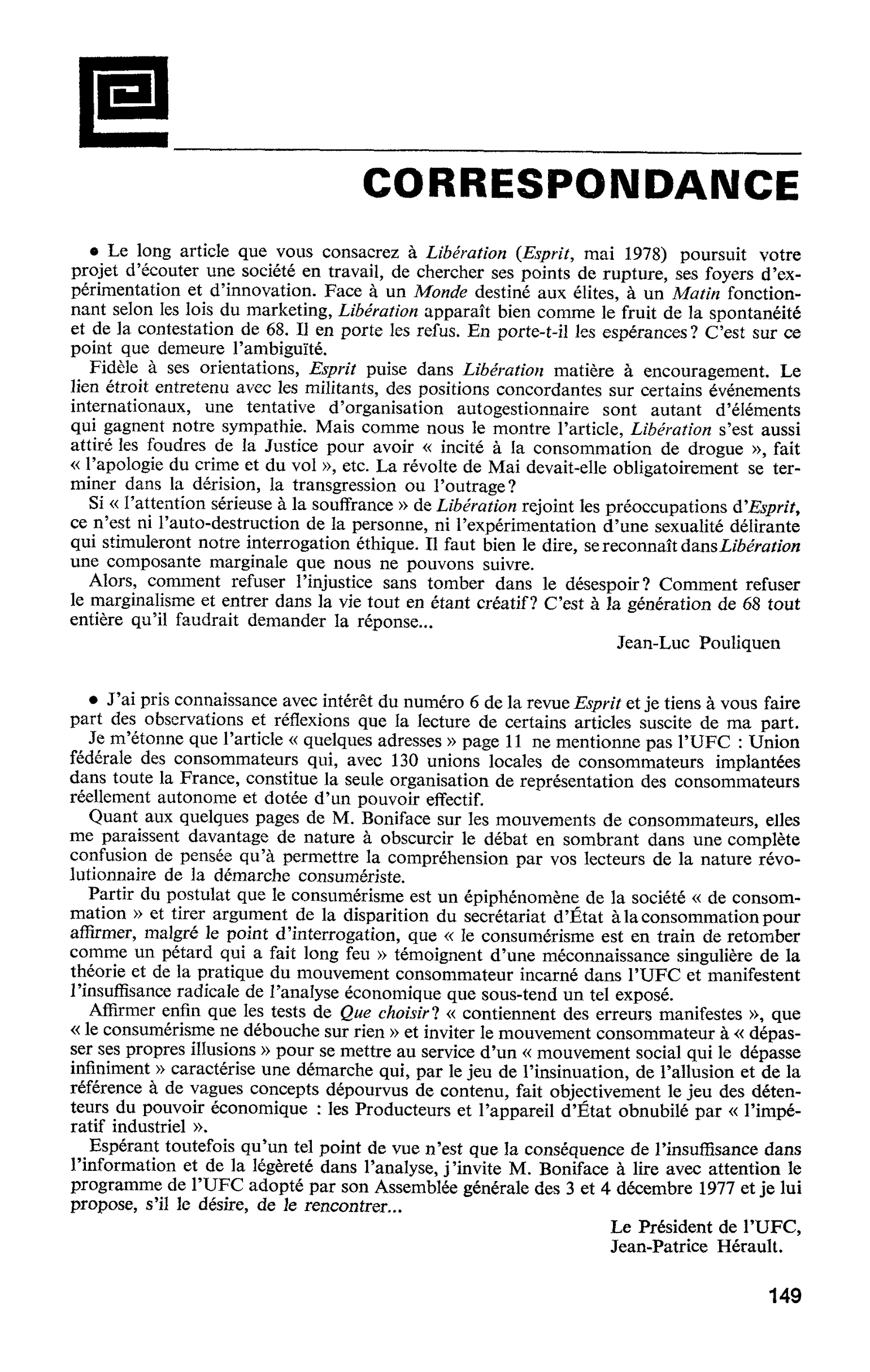 Correspondance