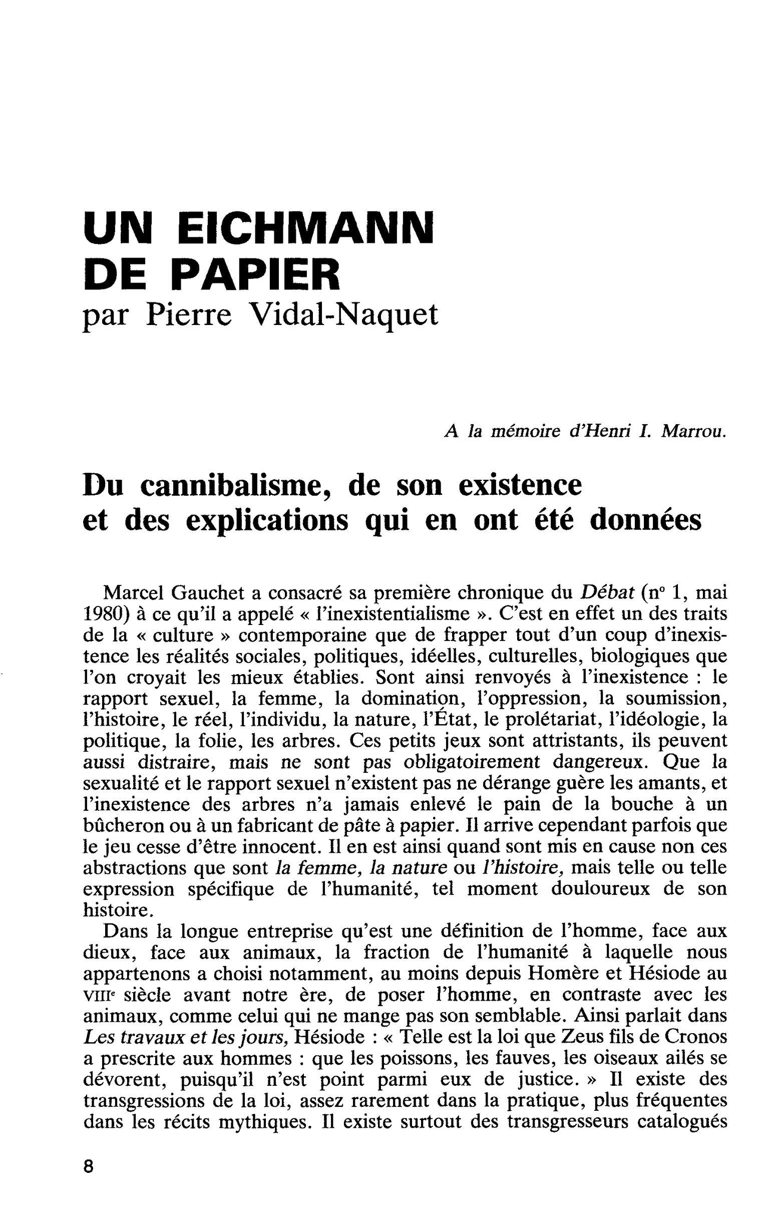 UN EICHMANN DE PAPIER