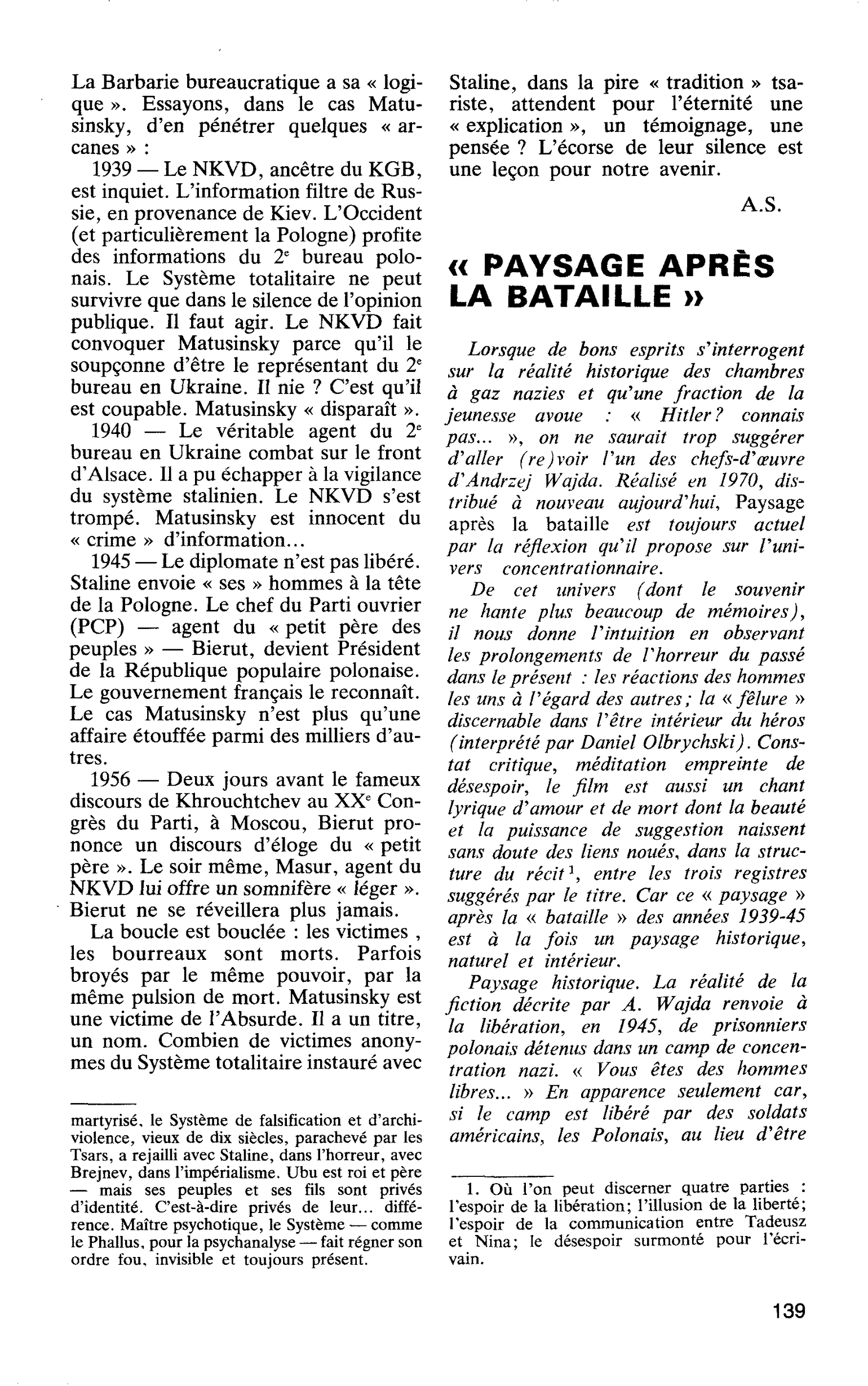 « PAYSAGE APRÈS LA BATAILLE »