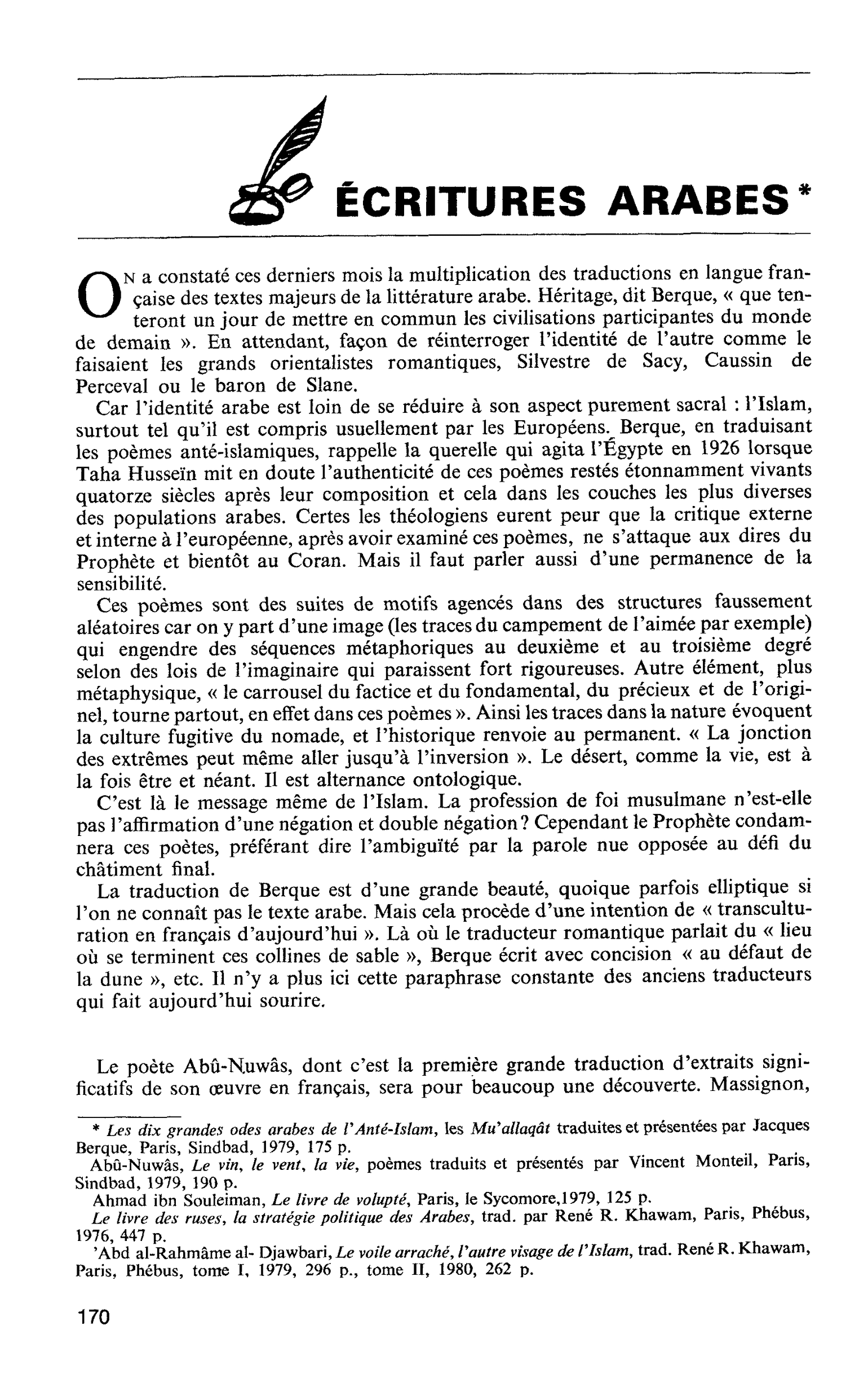 ÉCRITURES ARABES