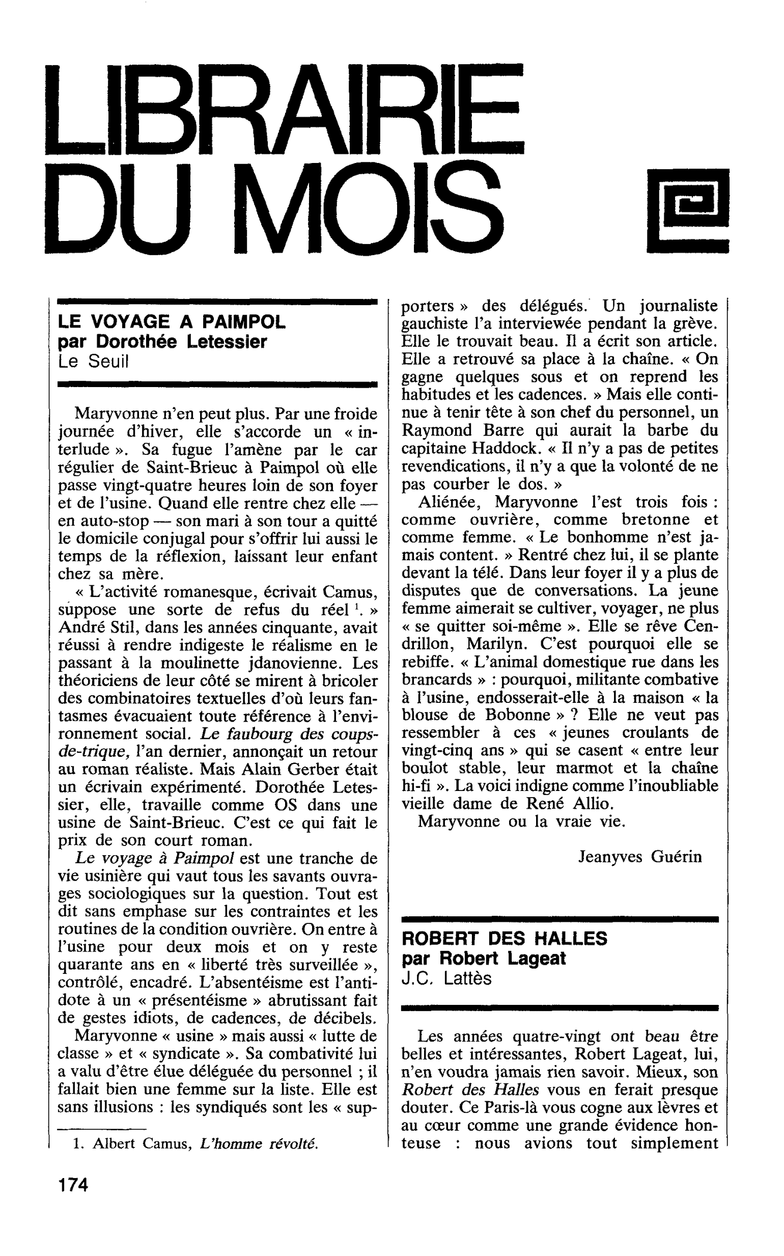 LE VOYAGE A PAIMPOL par Dorothée Letessier