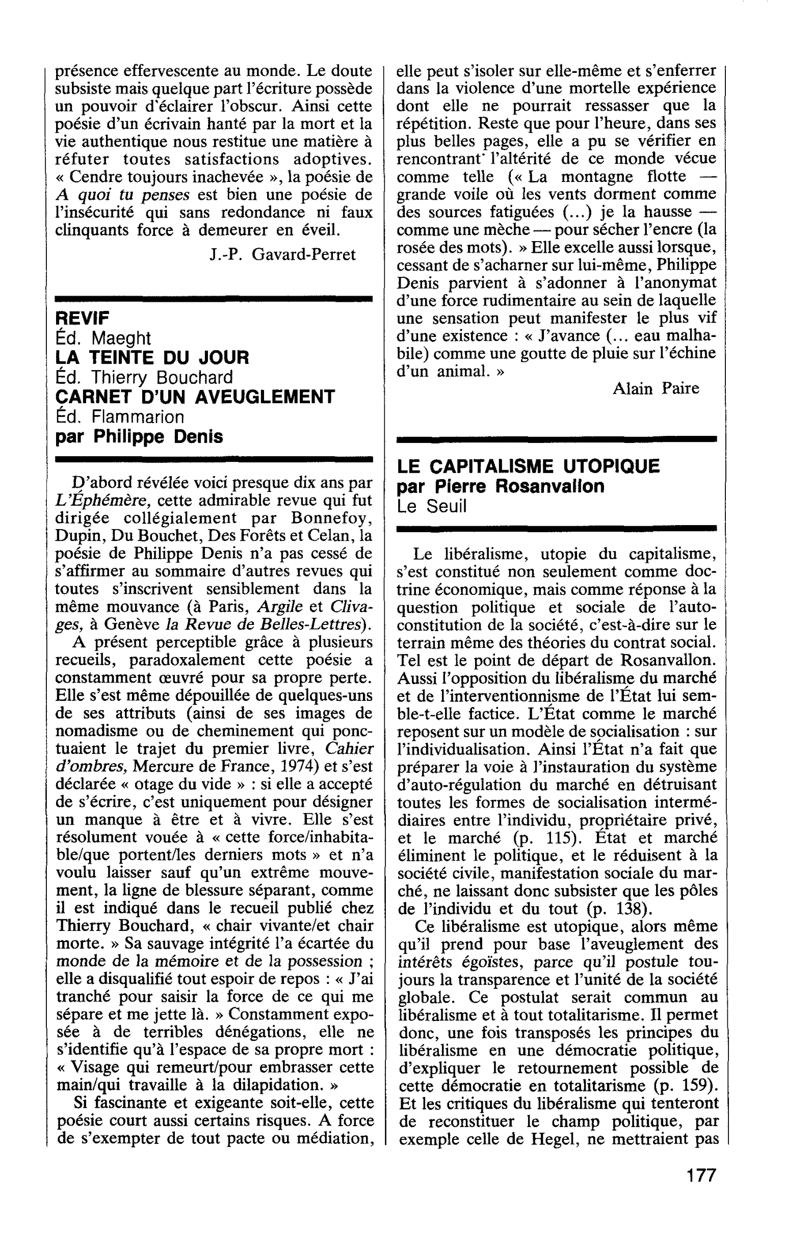 REVIF LA TEINTE DU JOUR CARNET D’UN AVEUGLEMENT par Philippe Denis