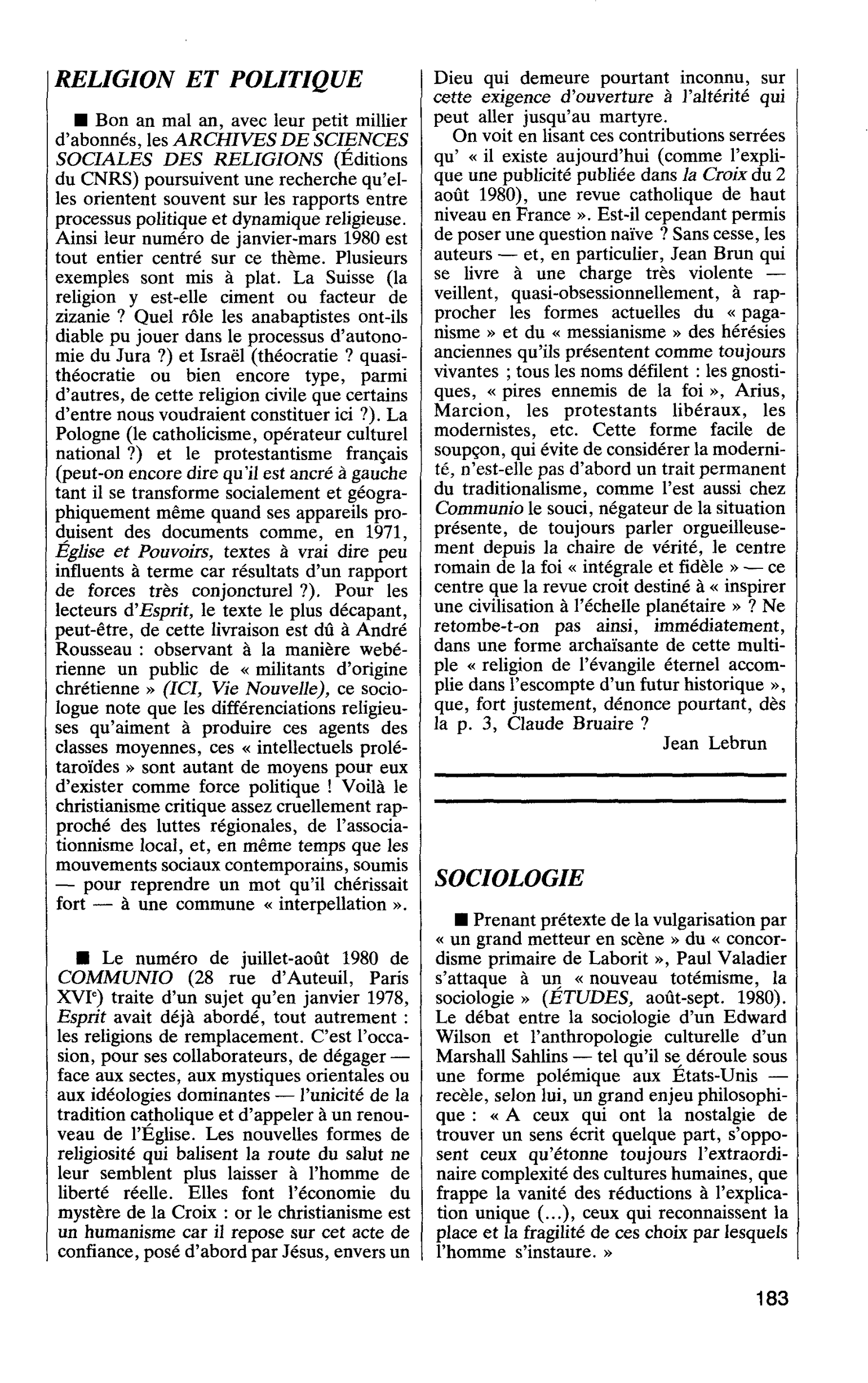 SOCIOLOGIE ÉTUDES