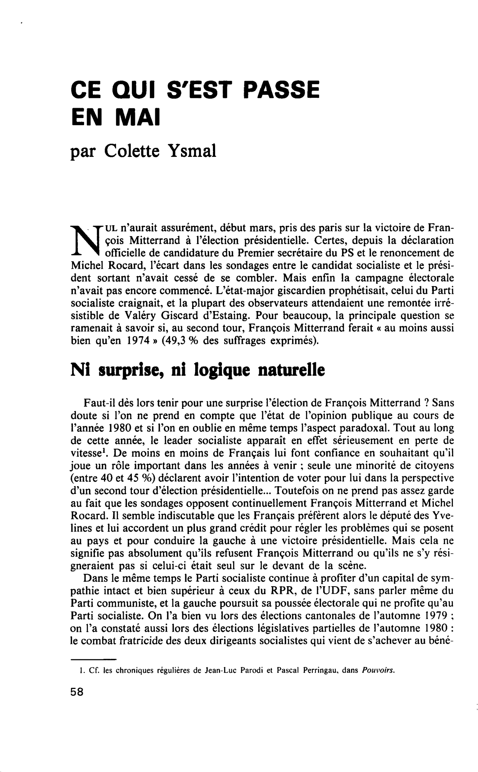 CE QUI S’EST PASSE EN MAI