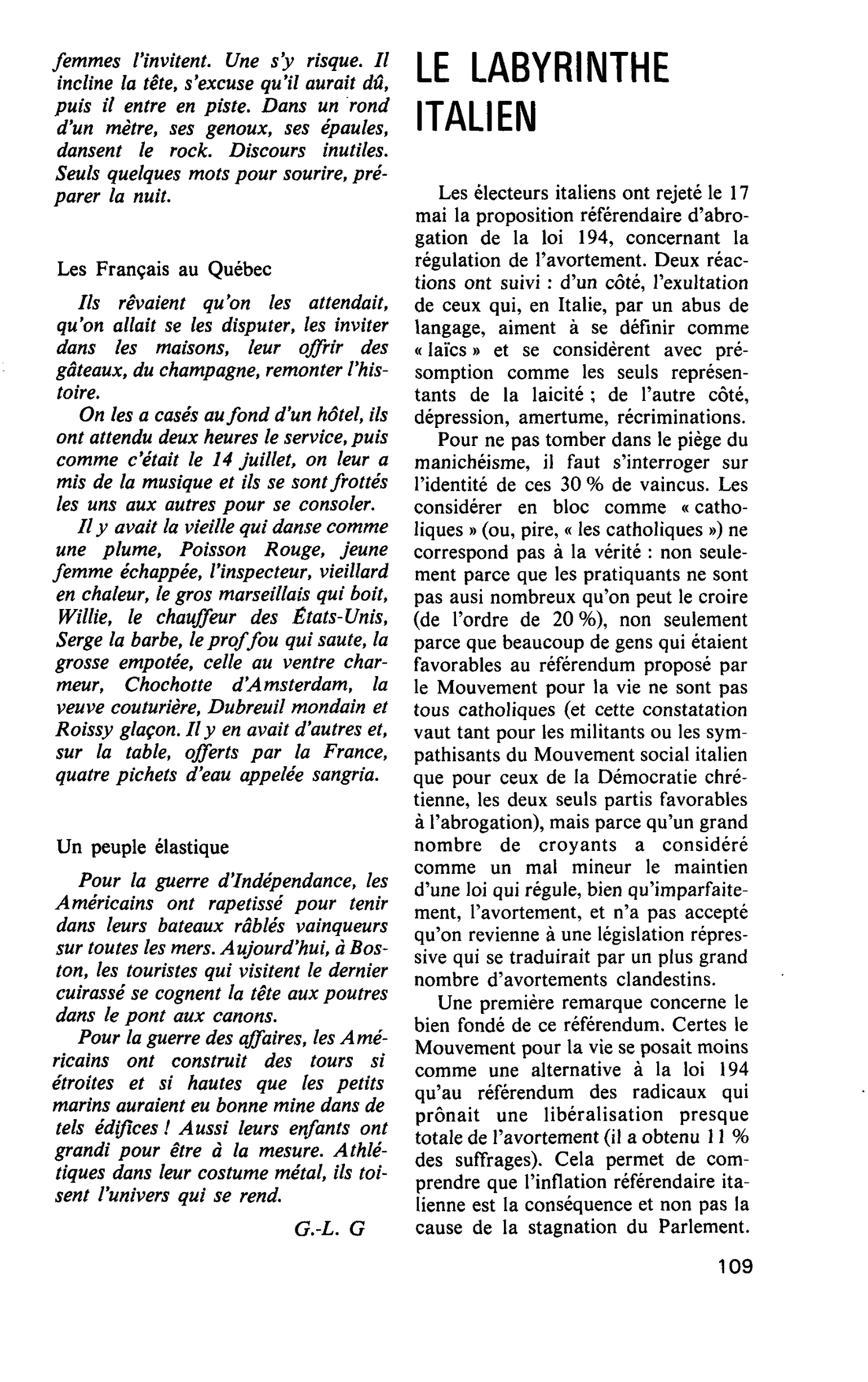 LE LABYRINTHE ITALIEN