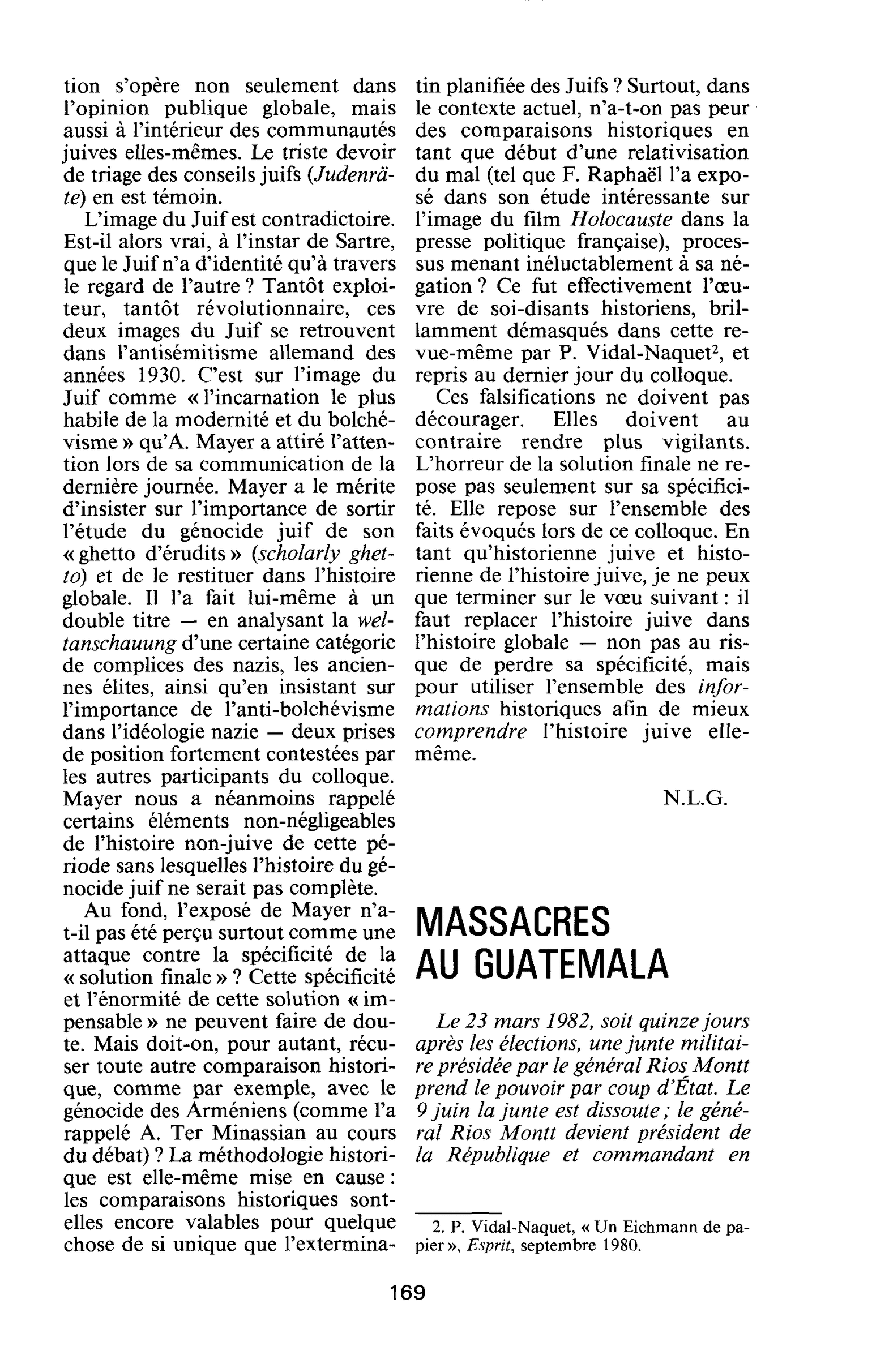 MASSACRES AU GUATEMALA