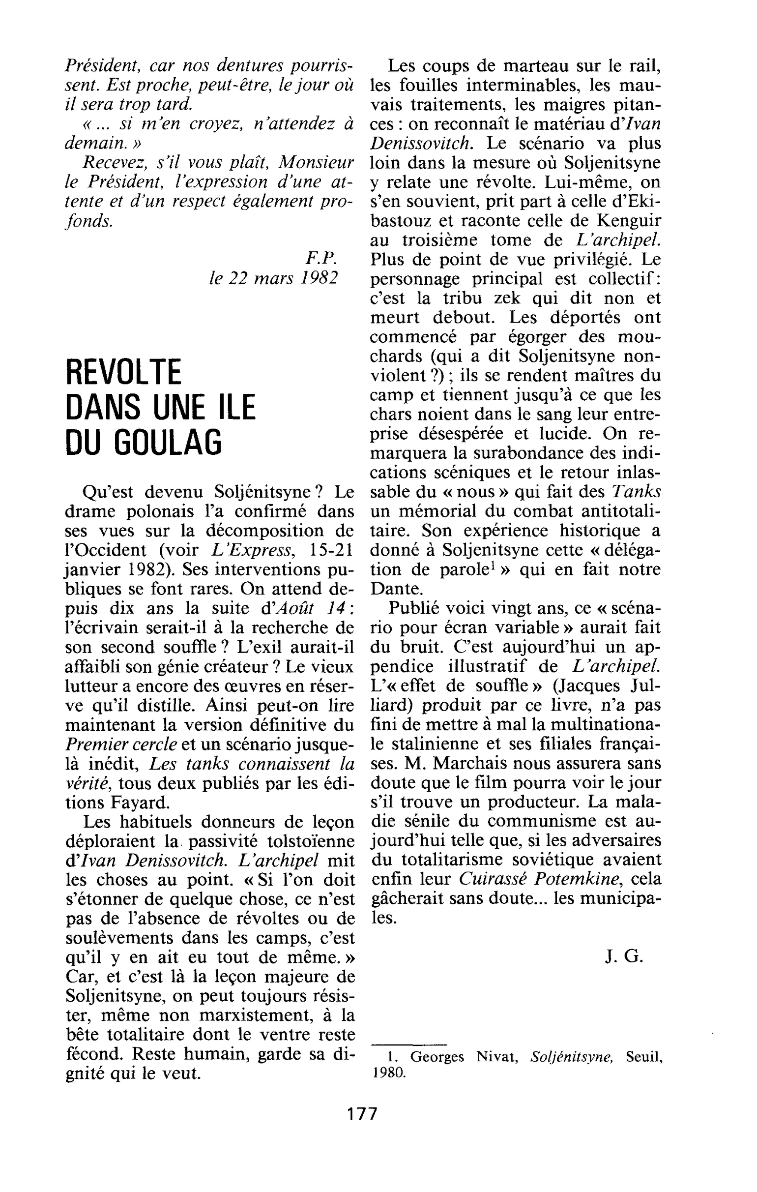 REVOLTE DANS UNE ILE DU GOULAG