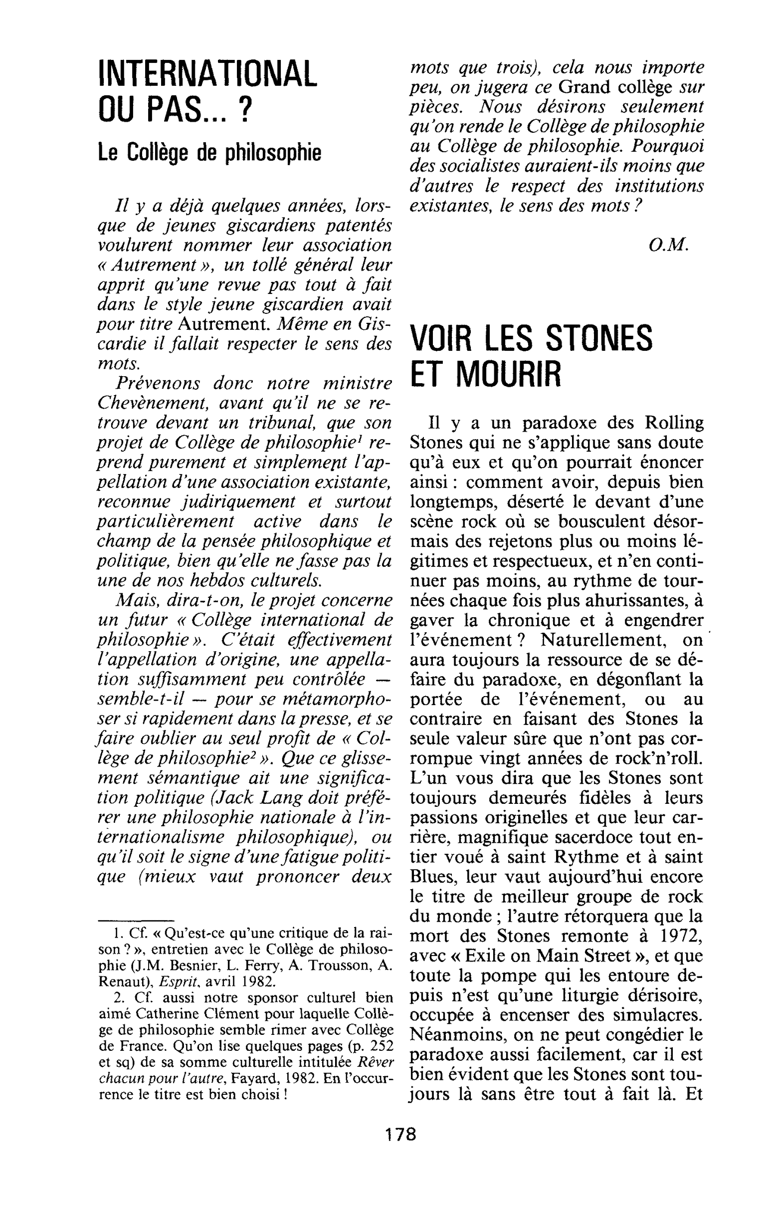 VOIR LES STONES ET MOURIR