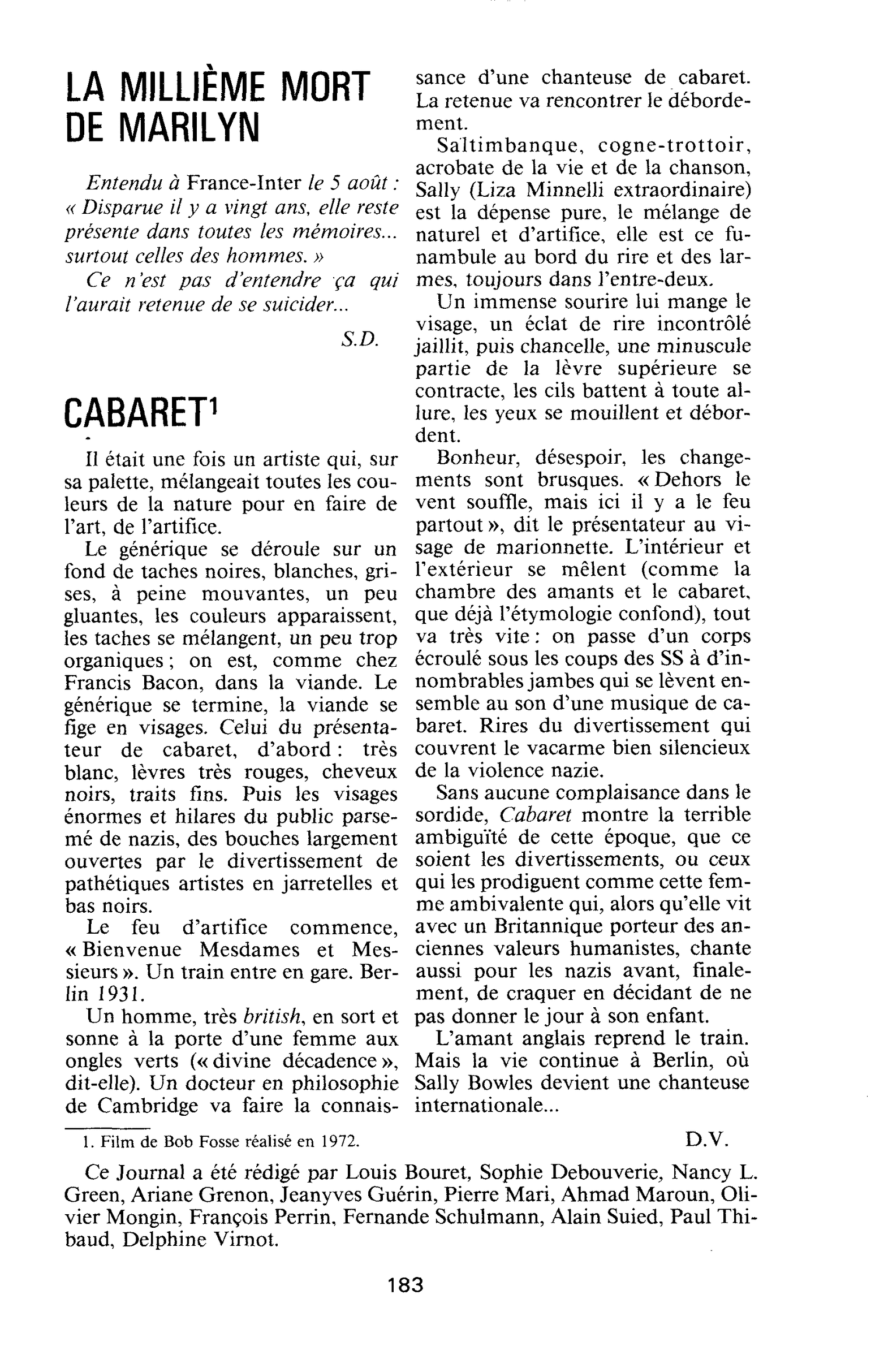 LA MILLIÈME MORT DE MARILYN