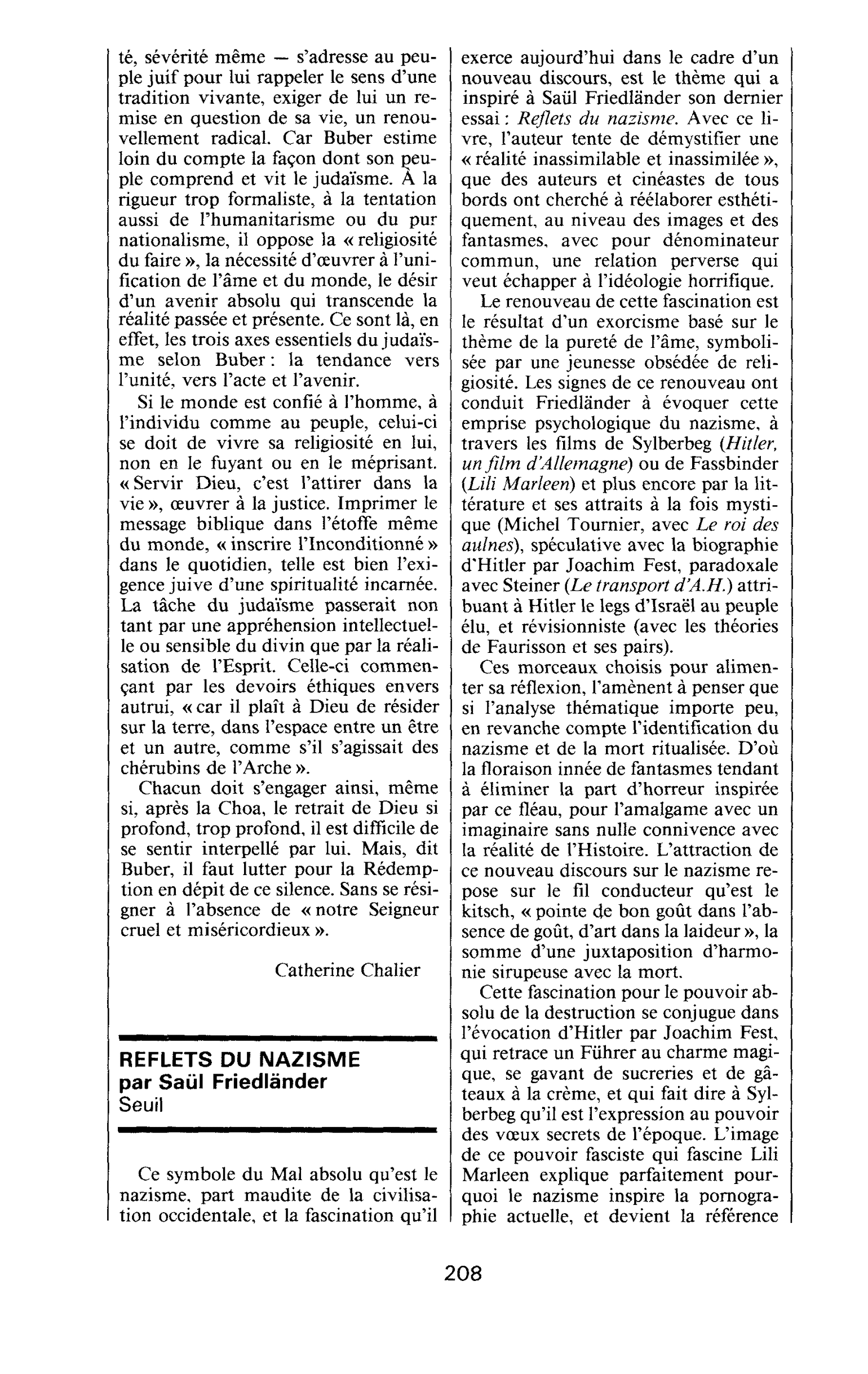 REFLETS DU NAZISME par Saül Friedländer