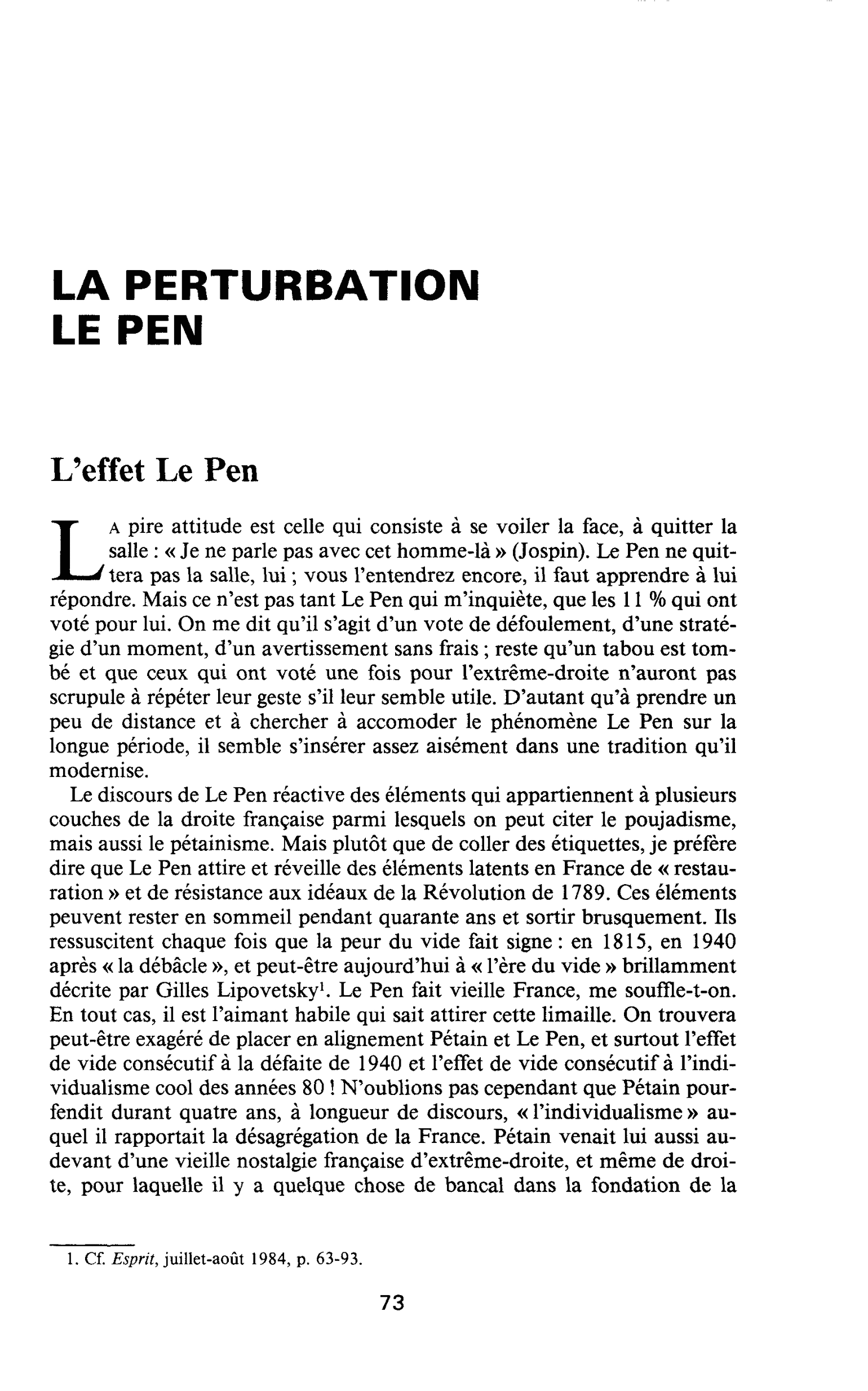 L’effet Le Pen
