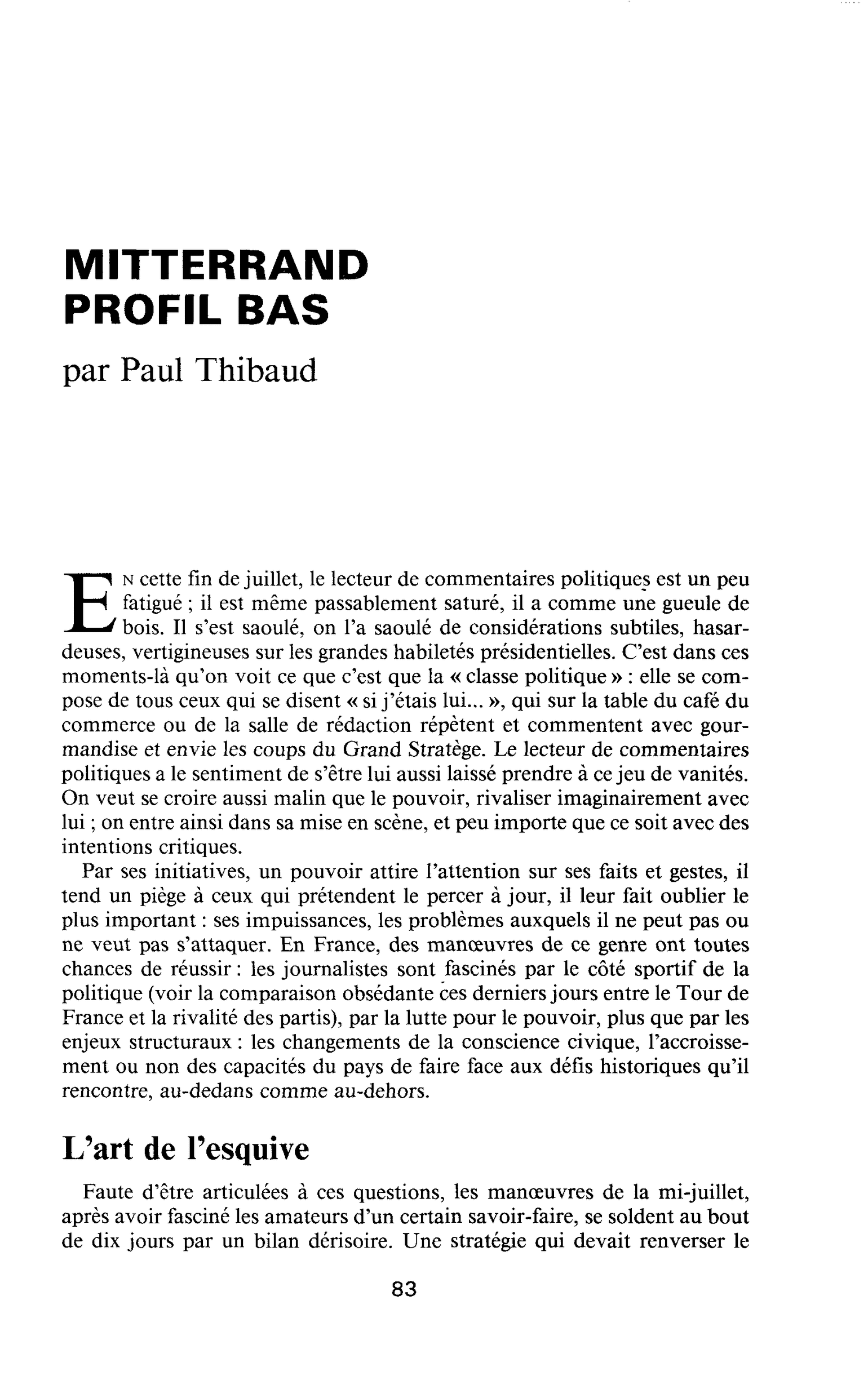 MITTERRAND PROFIL BAS