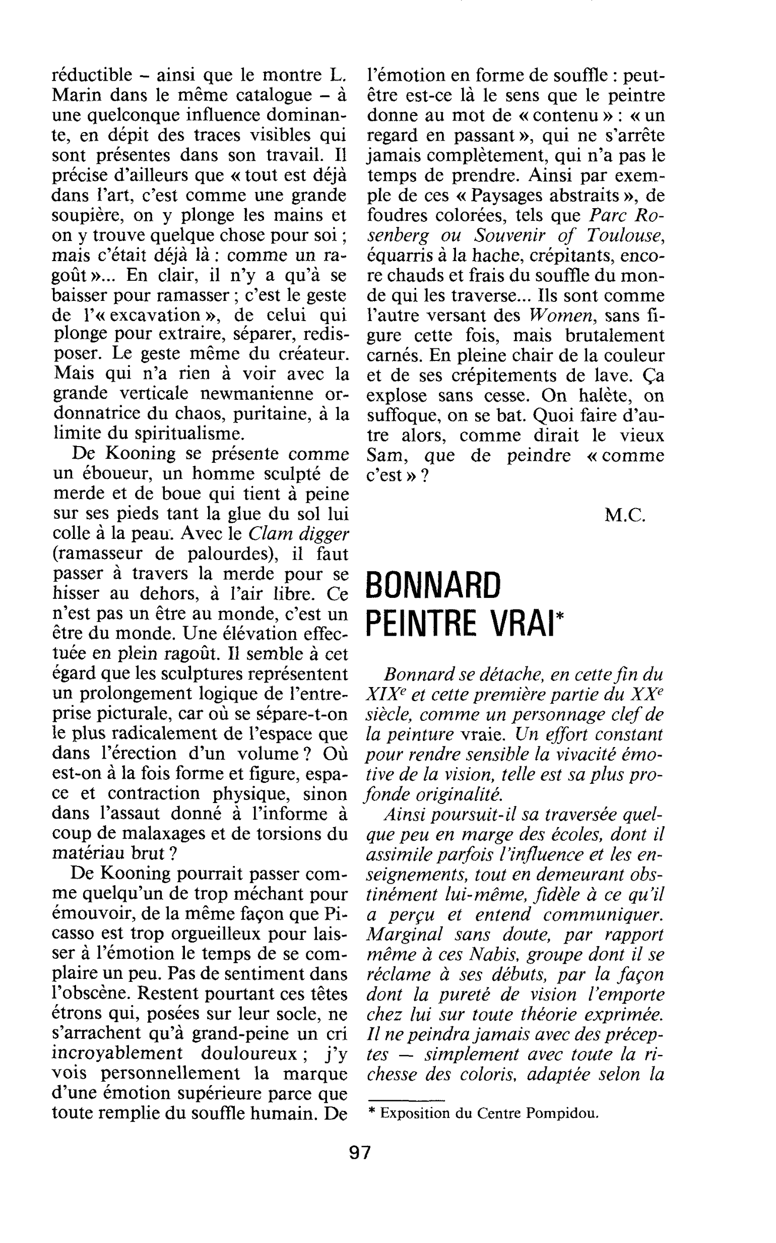 BONNARD PEINTRE VRAI