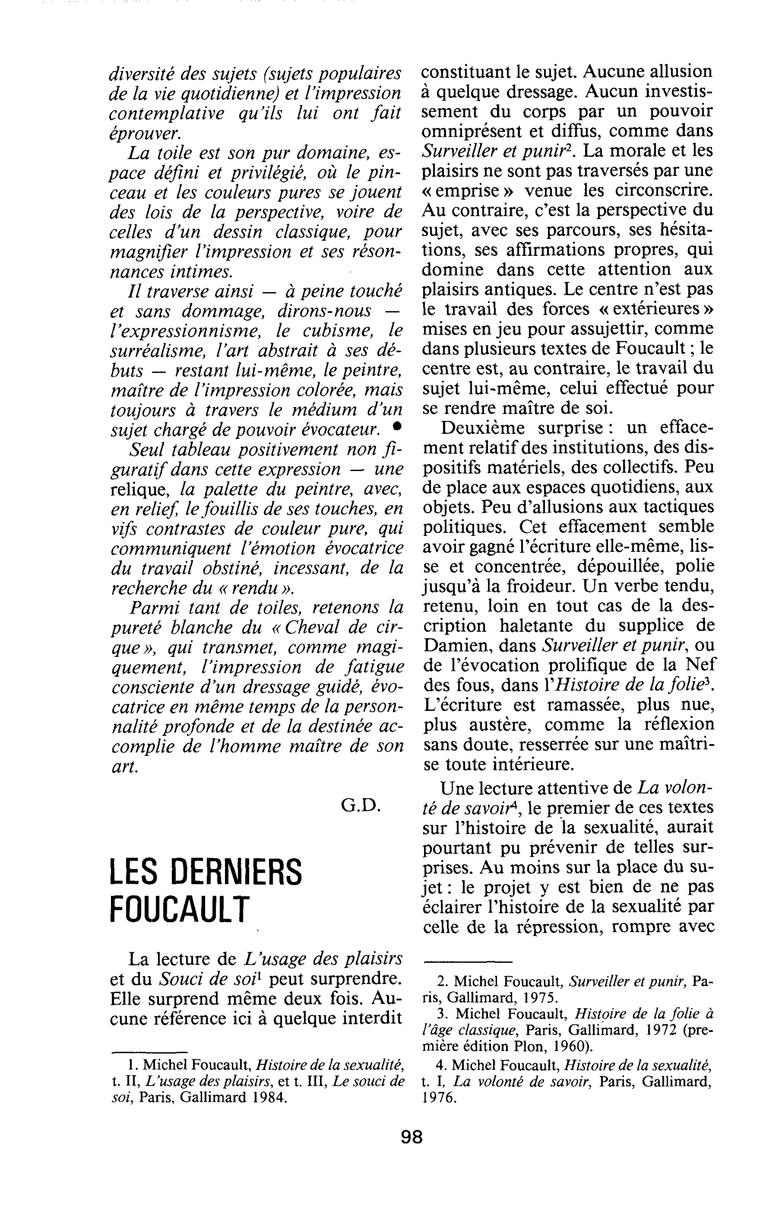 LES DERNIERS FOUCAULT