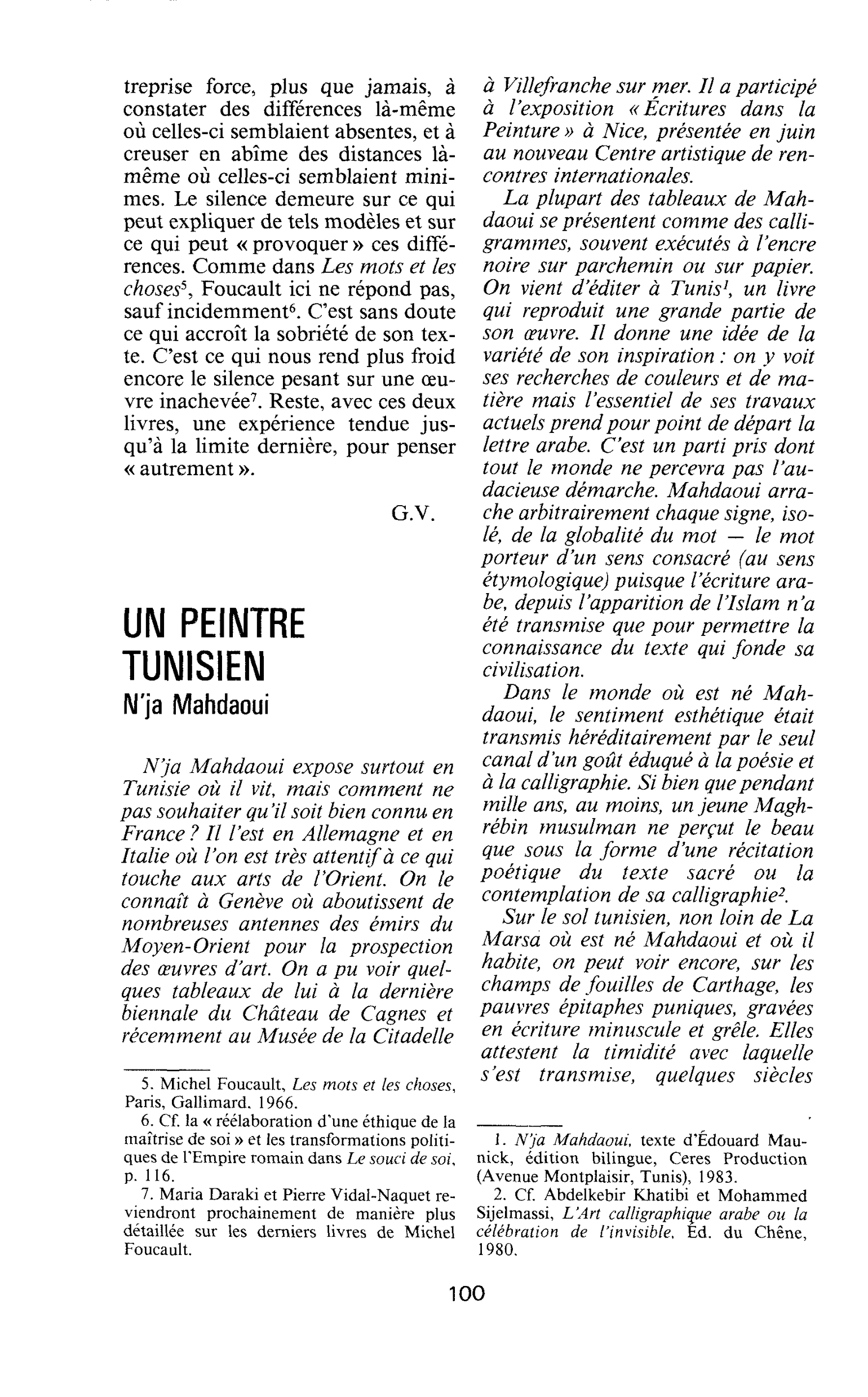 UN PEINTRE TUNISIEN. N’ja Mahdaoui