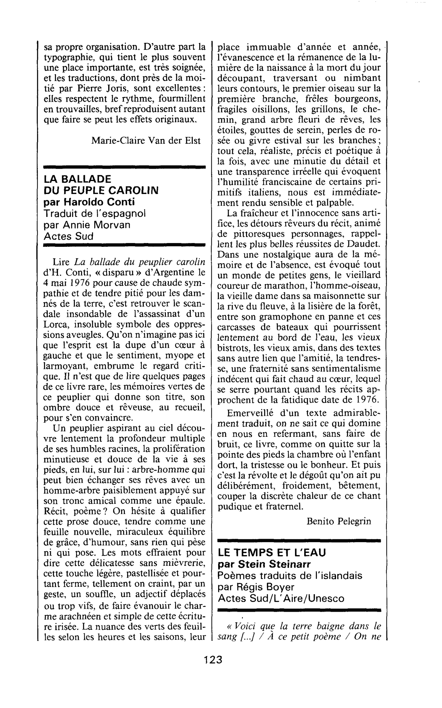 LA BALLADE DU PEUPLE CAROLIN par Haroldo Conti