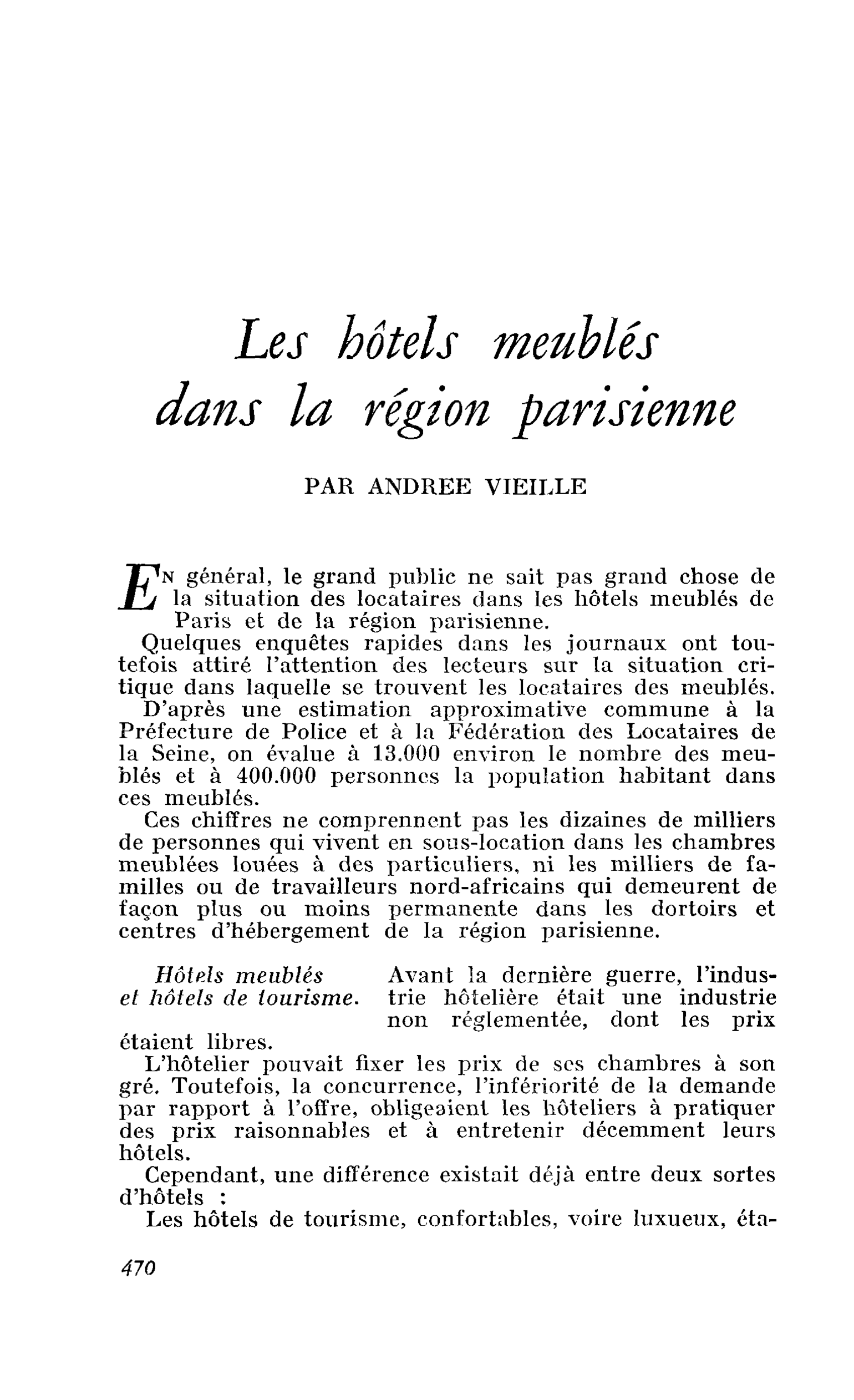 Les hôtels meublés dans la région parisienne