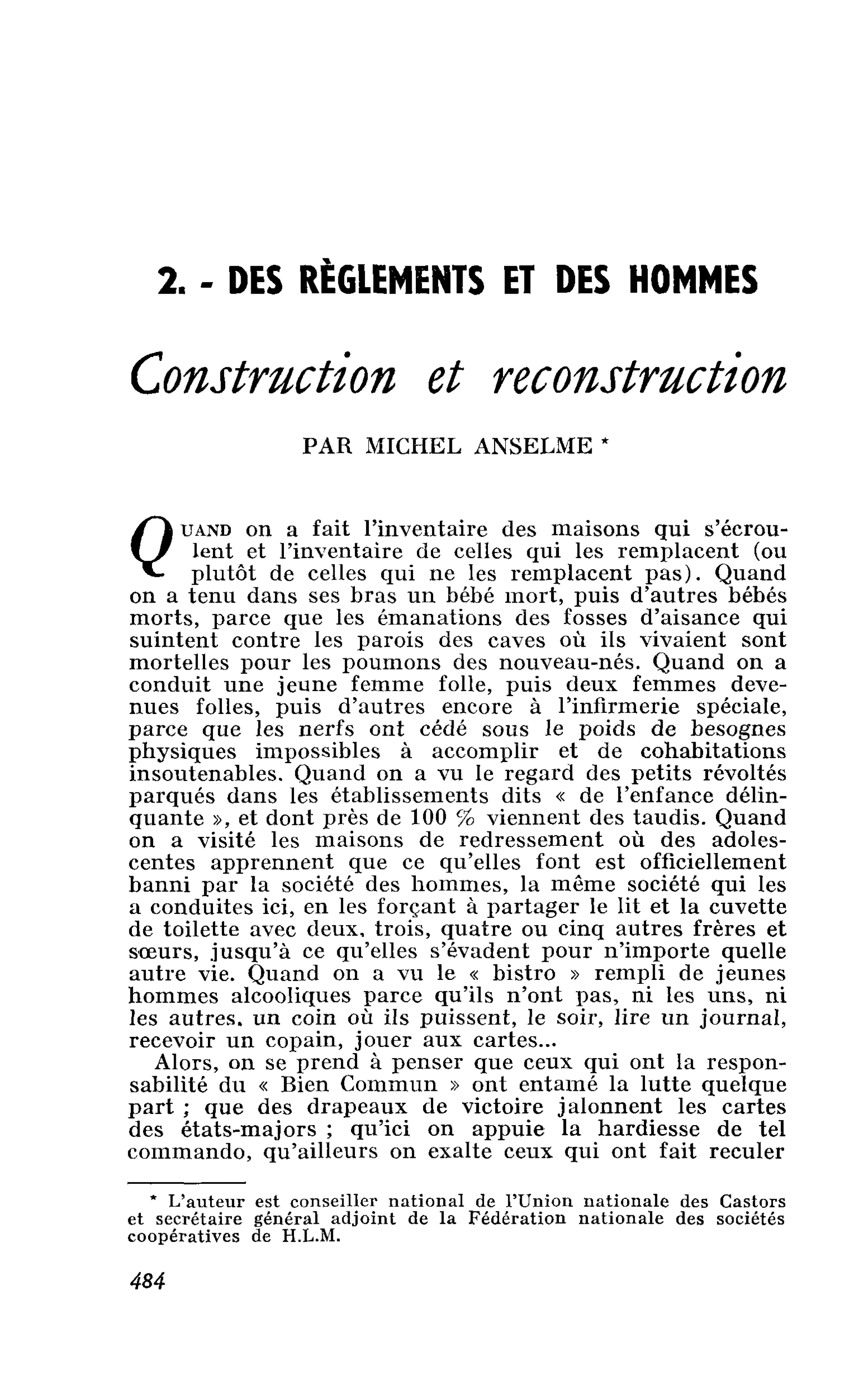 Construction et reconstruction