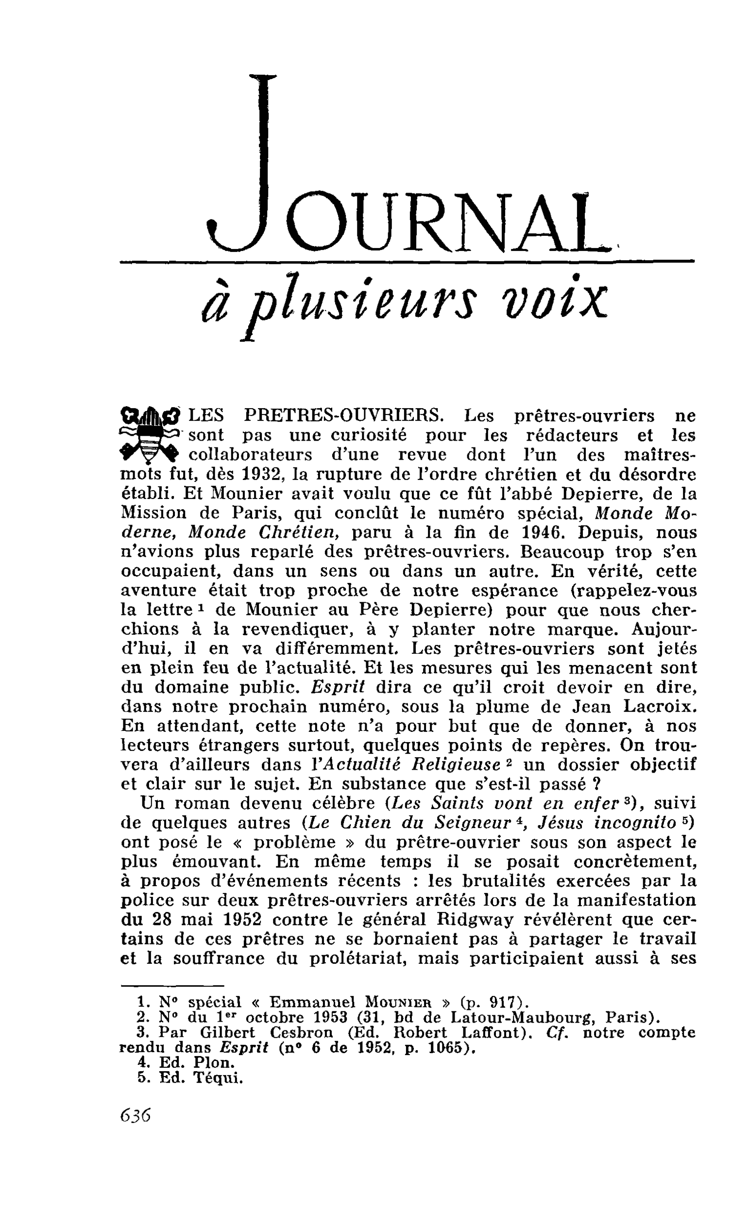 LES PRETRES-OUVRIERS