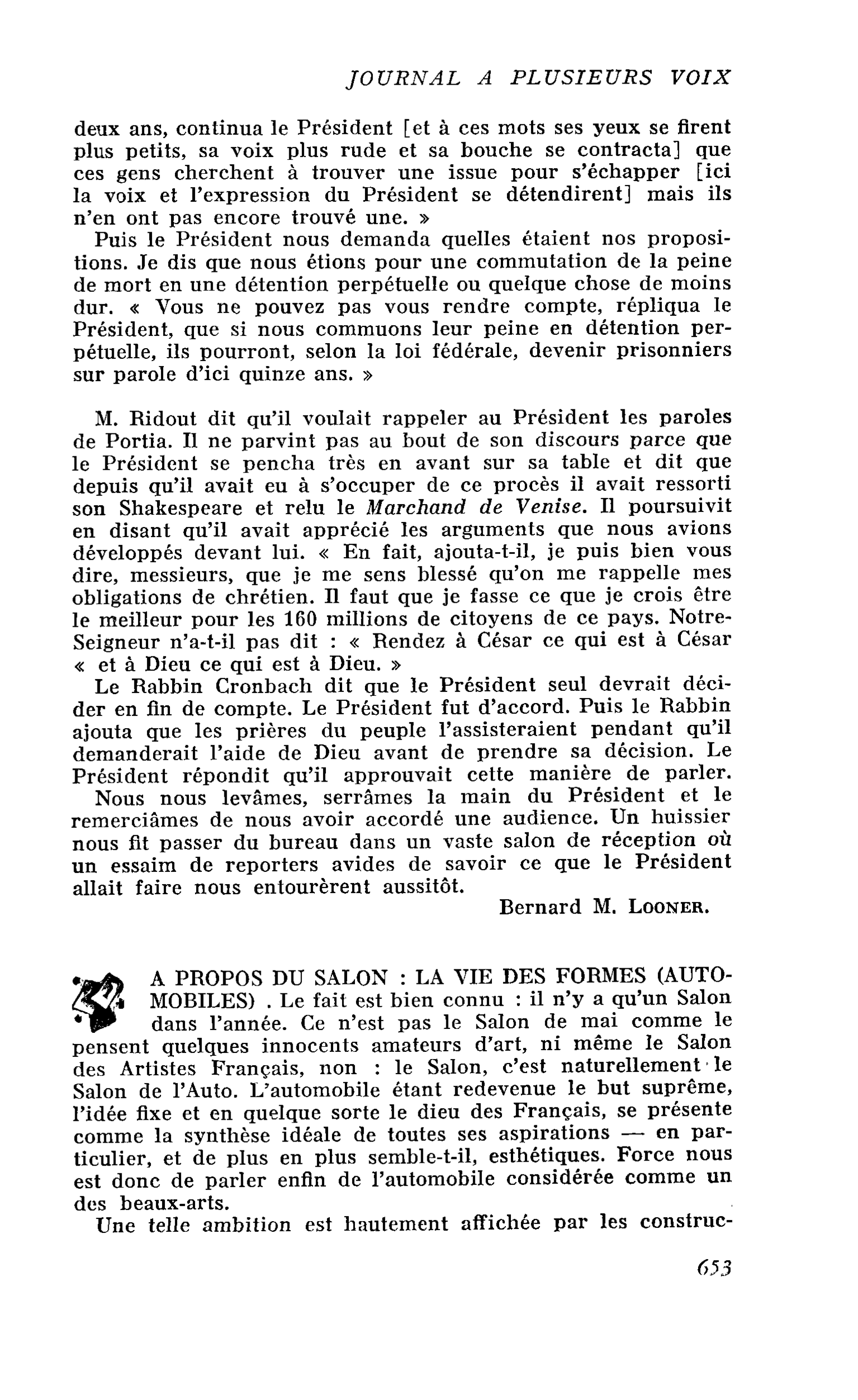 A PROPOS DU SALON : LA VIE DES FORMES (AUTOMOBILES)