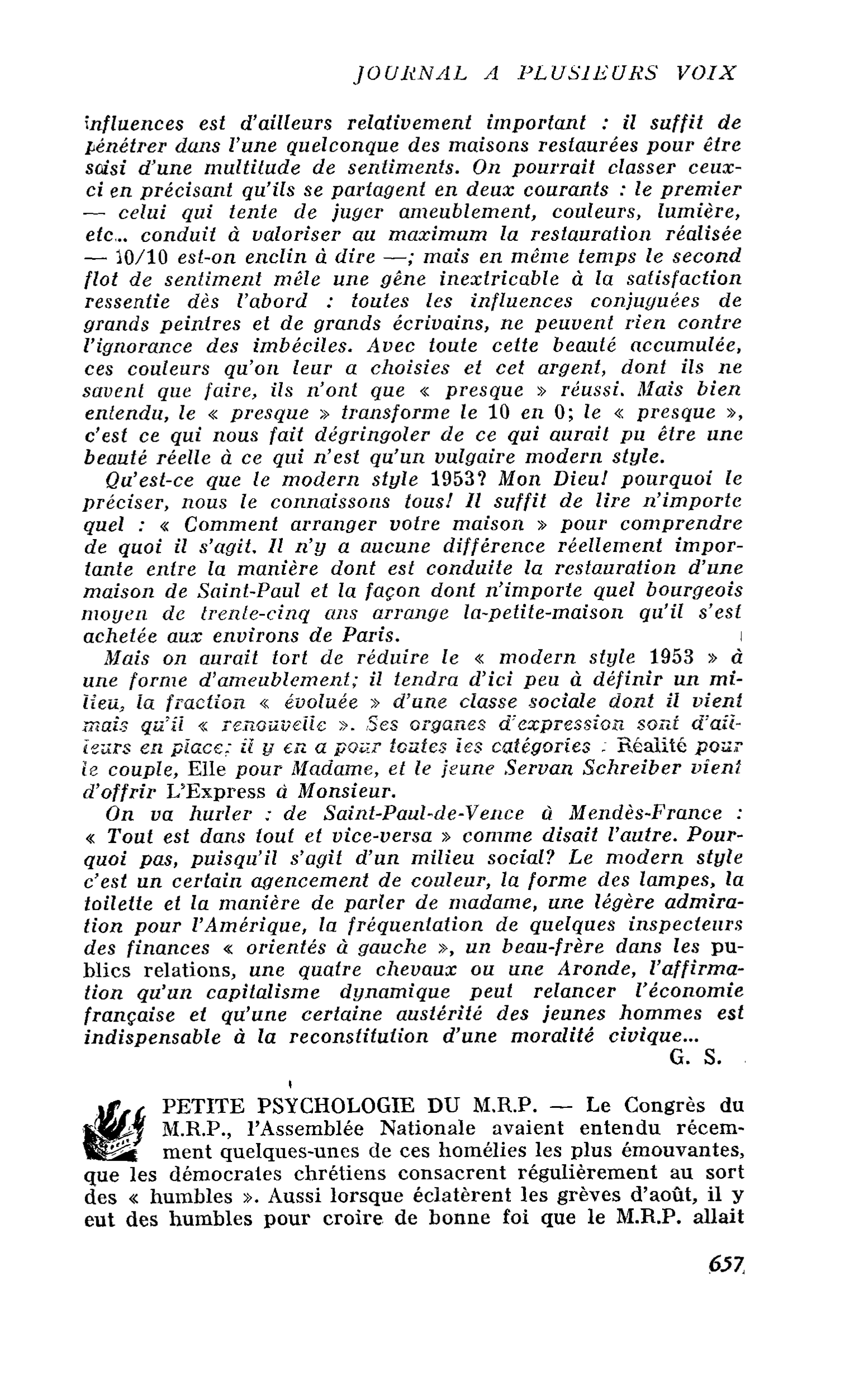 PETITE PSYCHOLOGIE DU M.R.P.