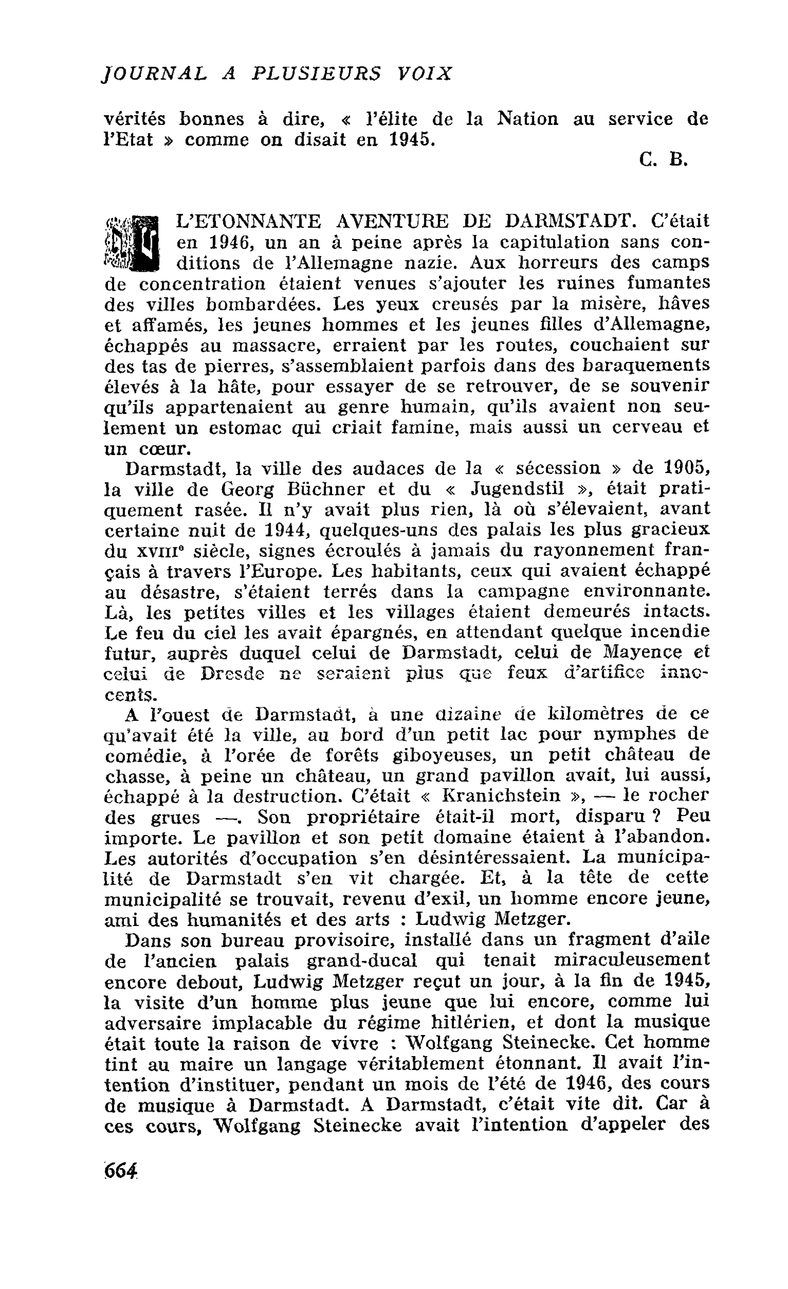 L’ETONNANTE AVENTURE DE DARMSTADT