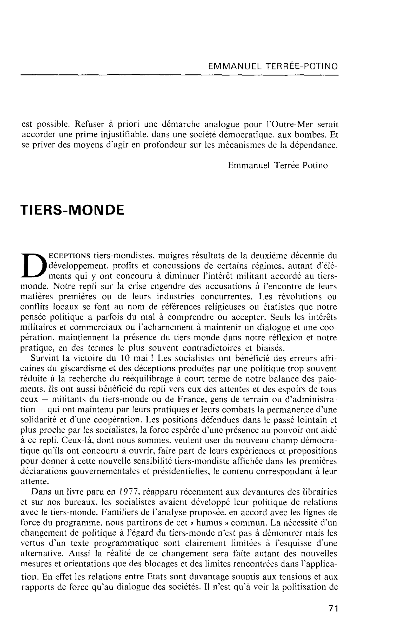 TIERS-MONDE
