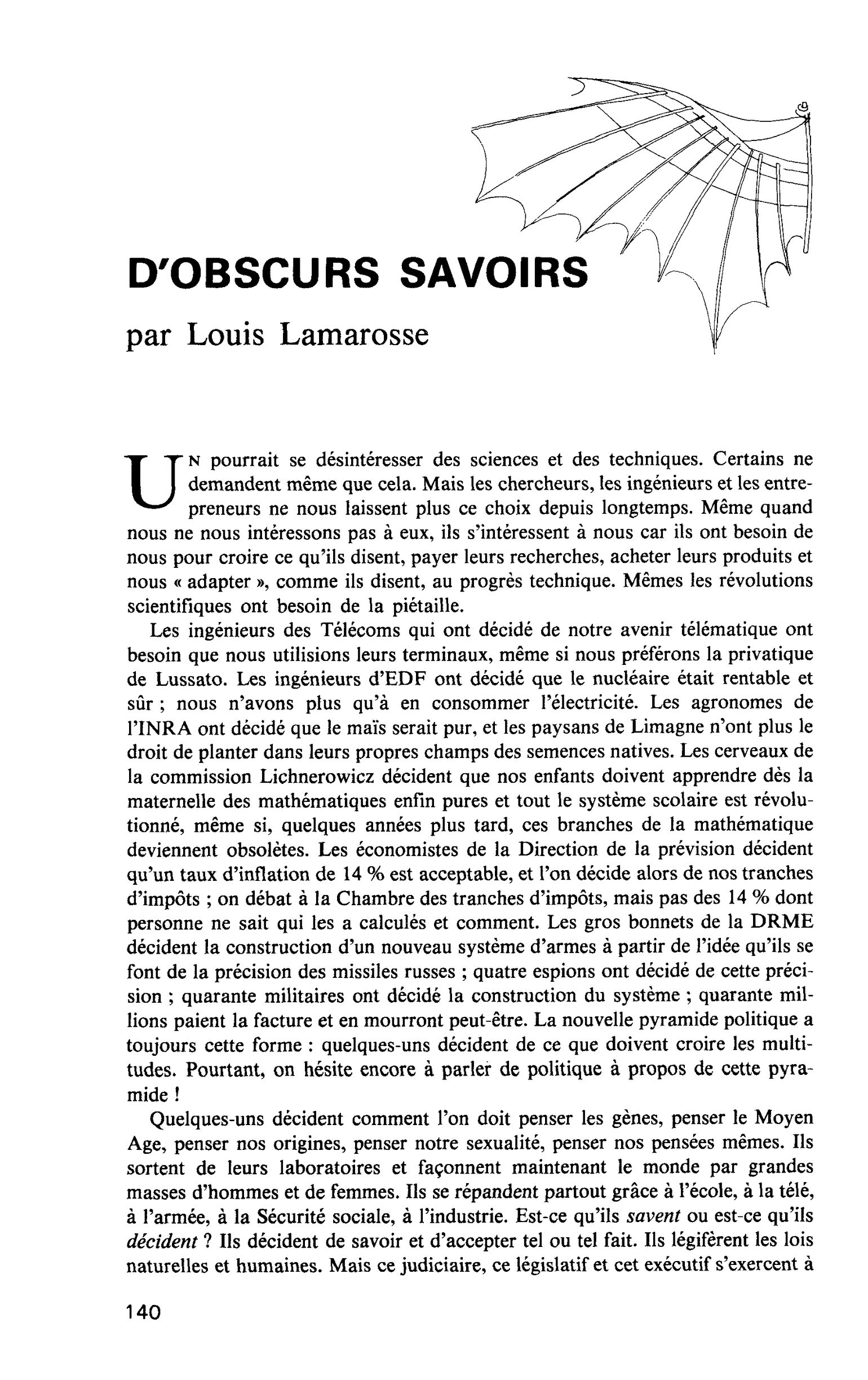 D’OBSCURS SAVOIRS