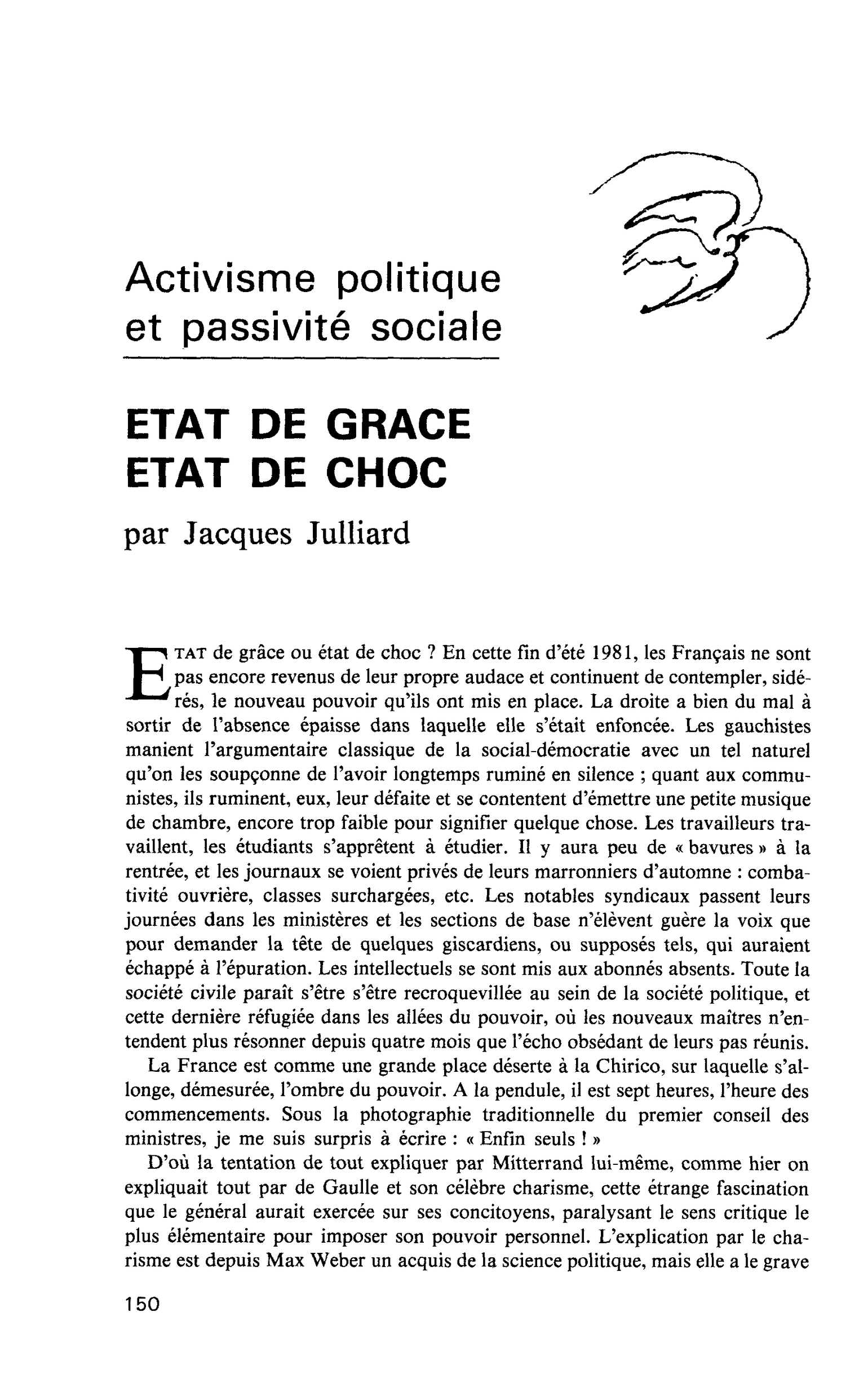 ETAT DE GRACE ETAT DE CHOC